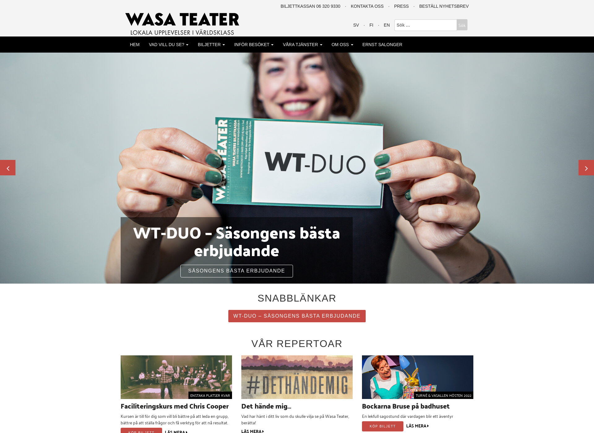 Näyttökuva wasateater.fi