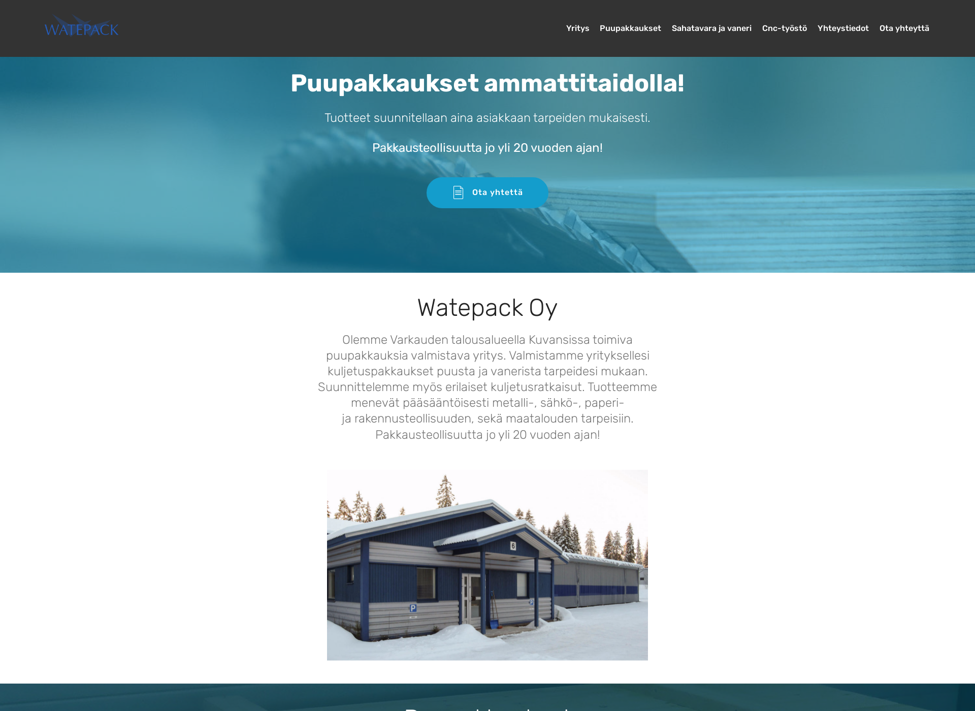 Skärmdump för watepack.fi