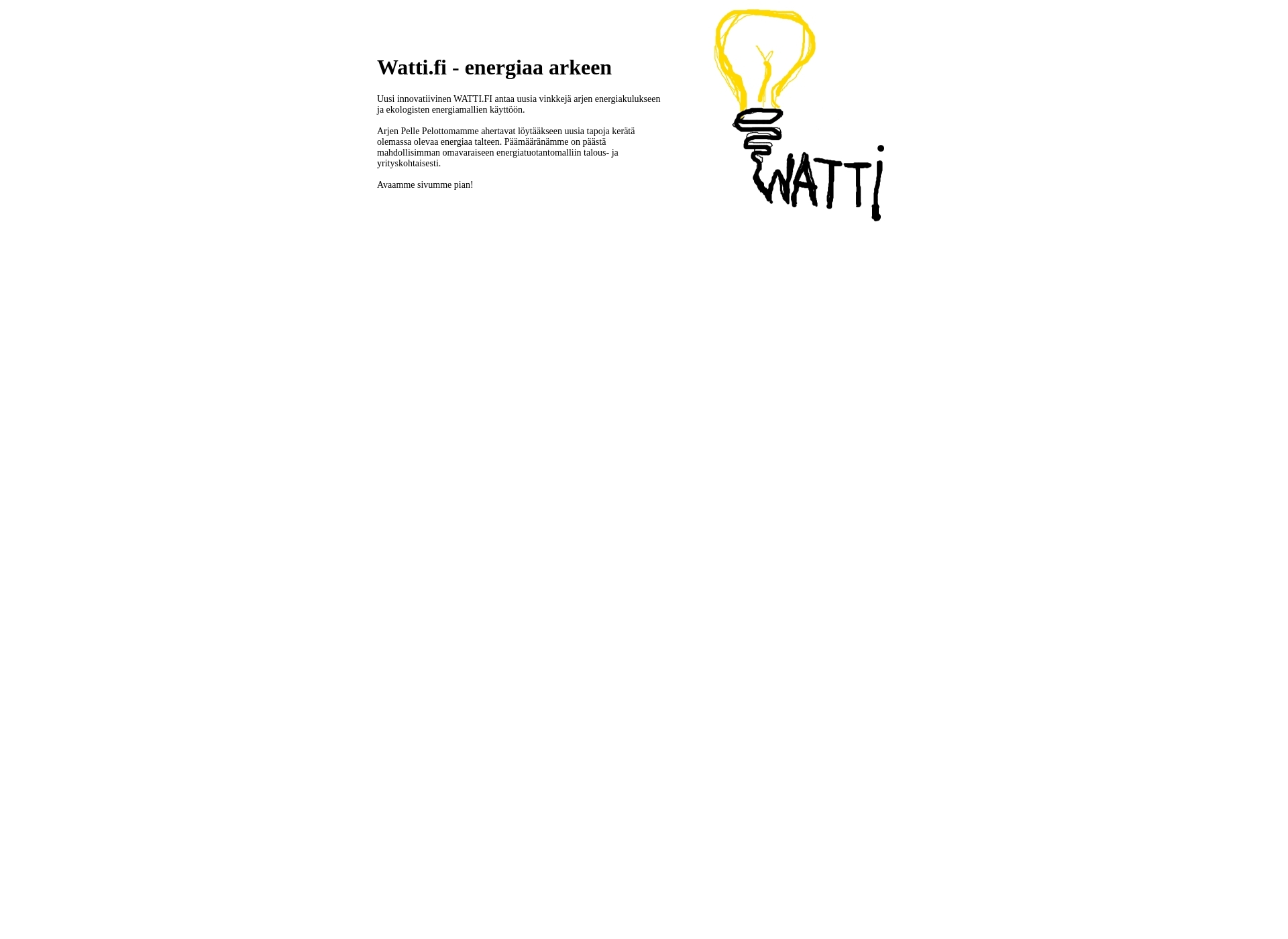 Skärmdump för watti.fi