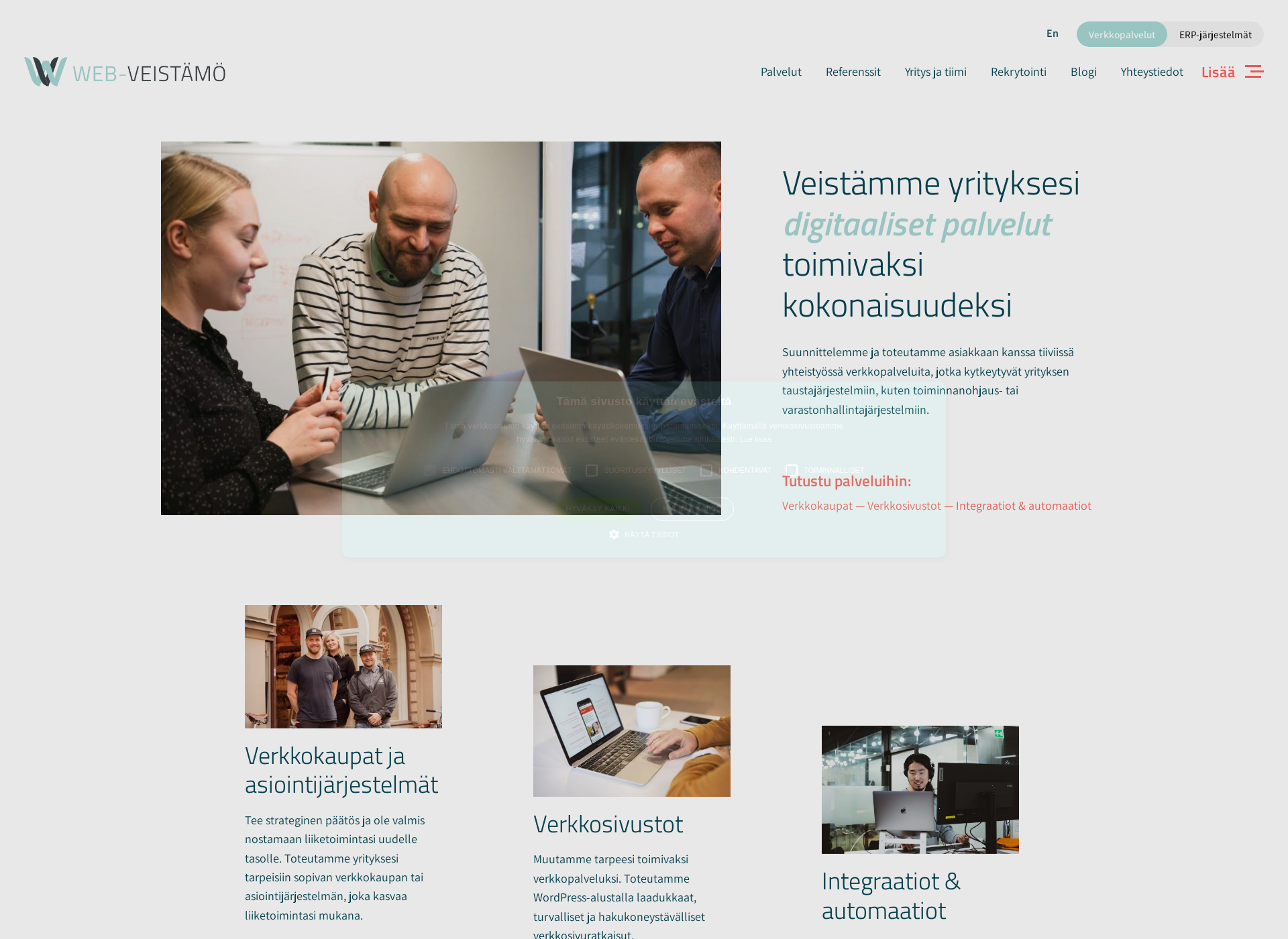 Skärmdump för web-veistämö.fi