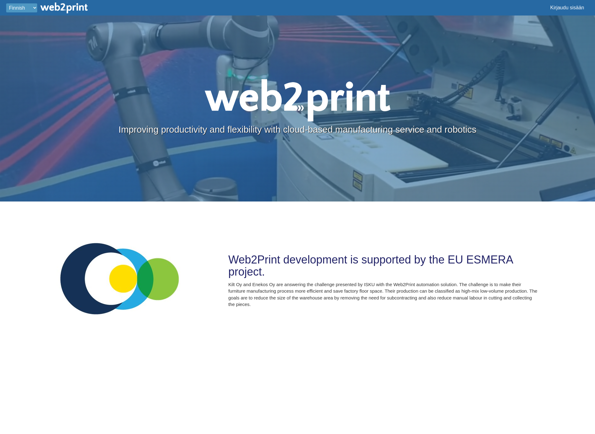 Screenshot for web2print.fi