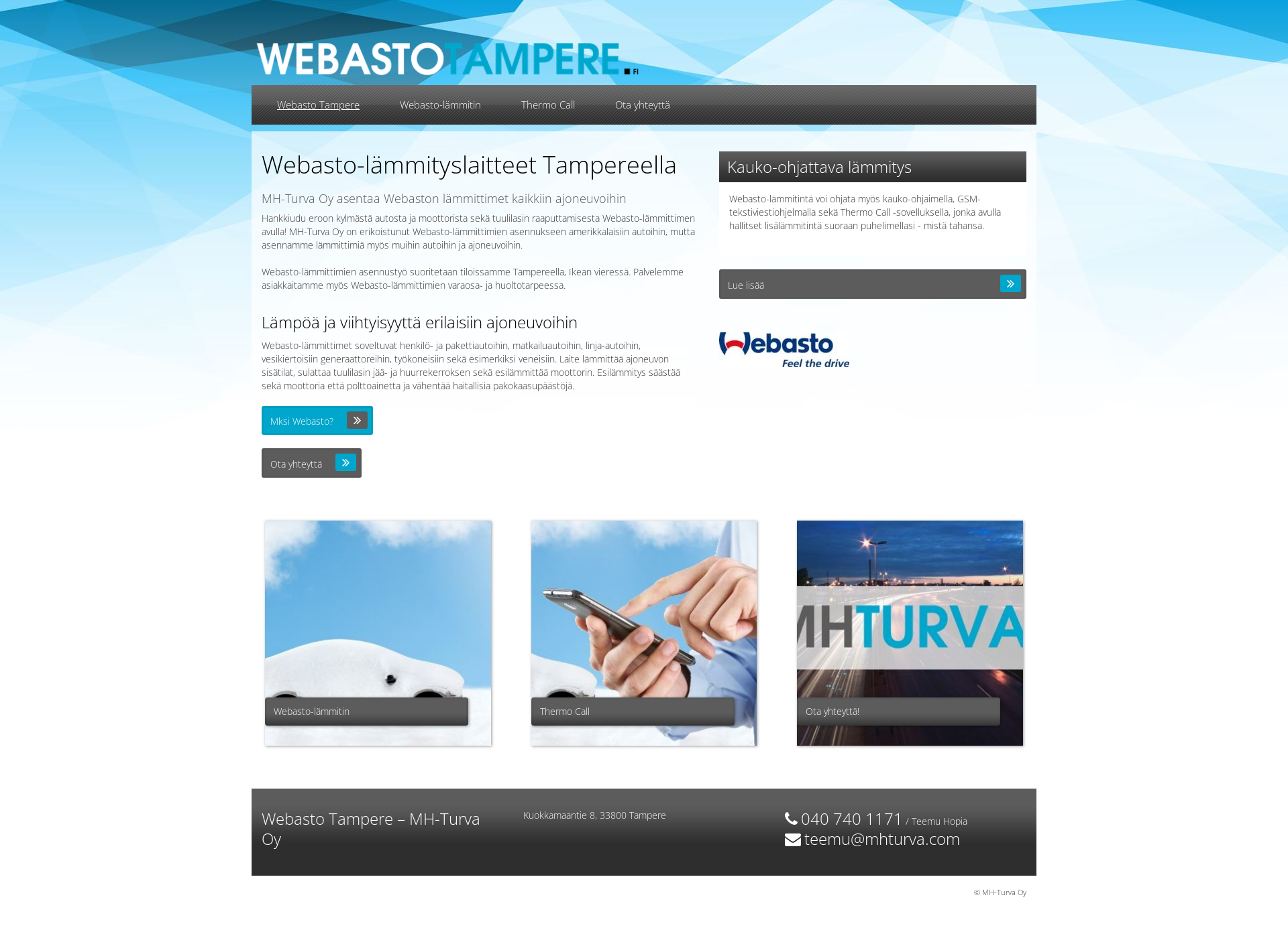 Skärmdump för webastotampere.fi