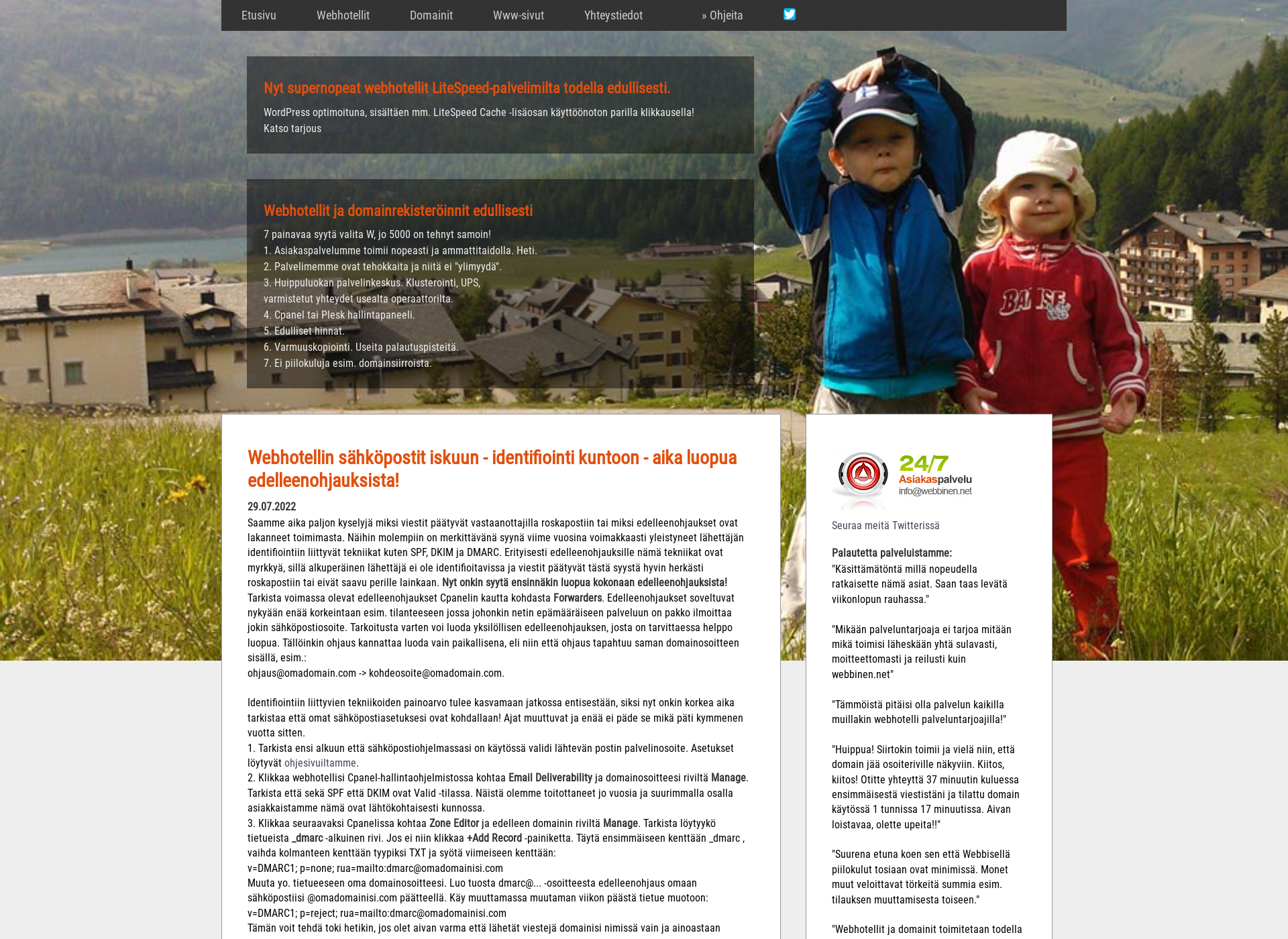 Skärmdump för webbinen.fi
