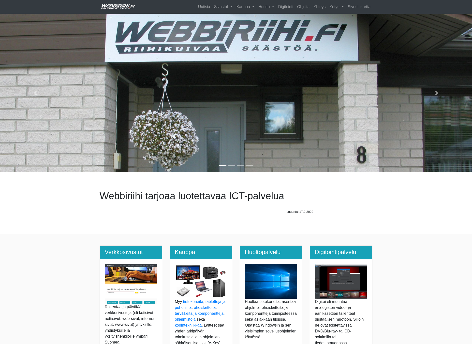 Skärmdump för webbiriihi.fi
