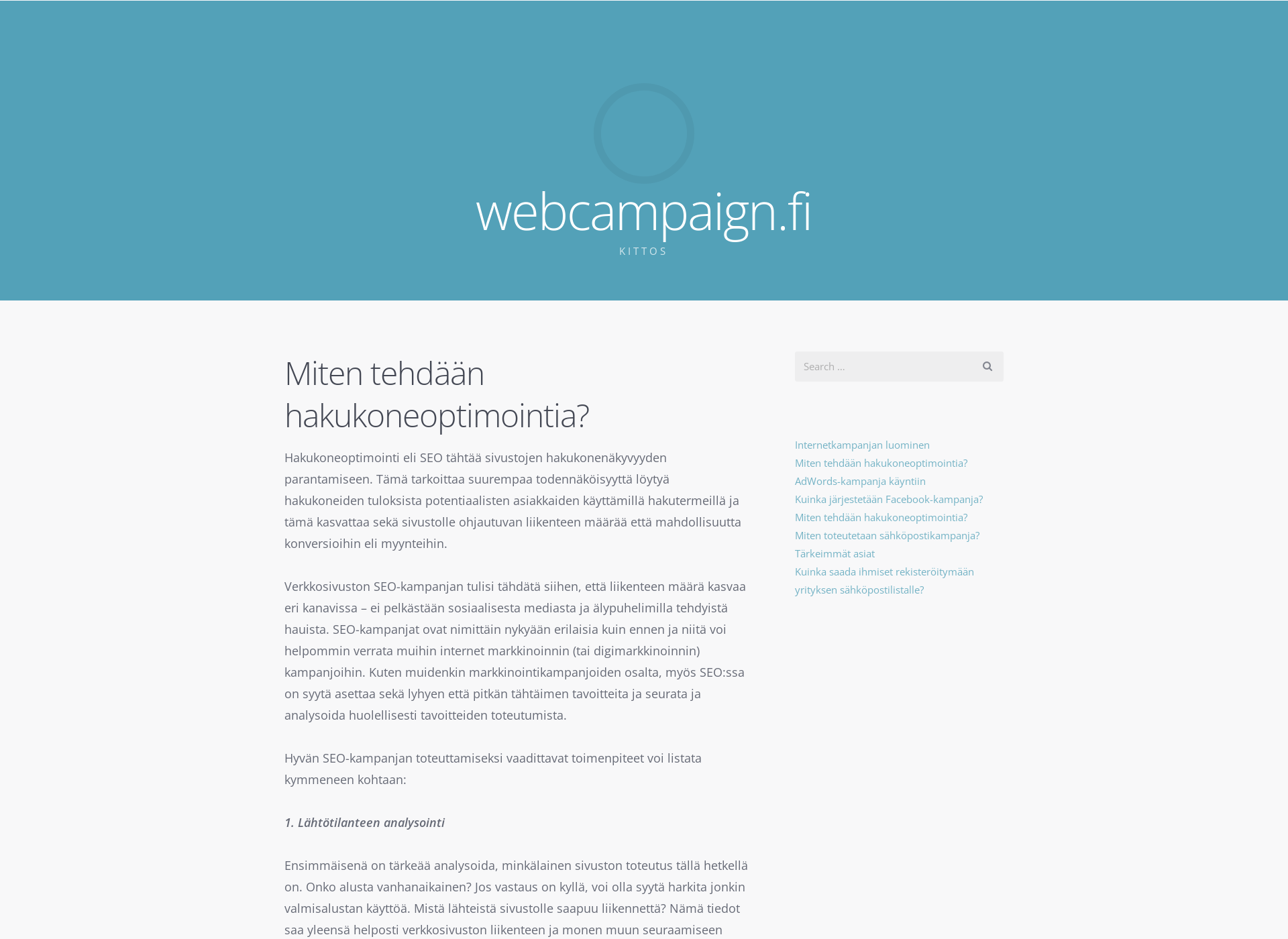 Screenshot for webcampaign.fi