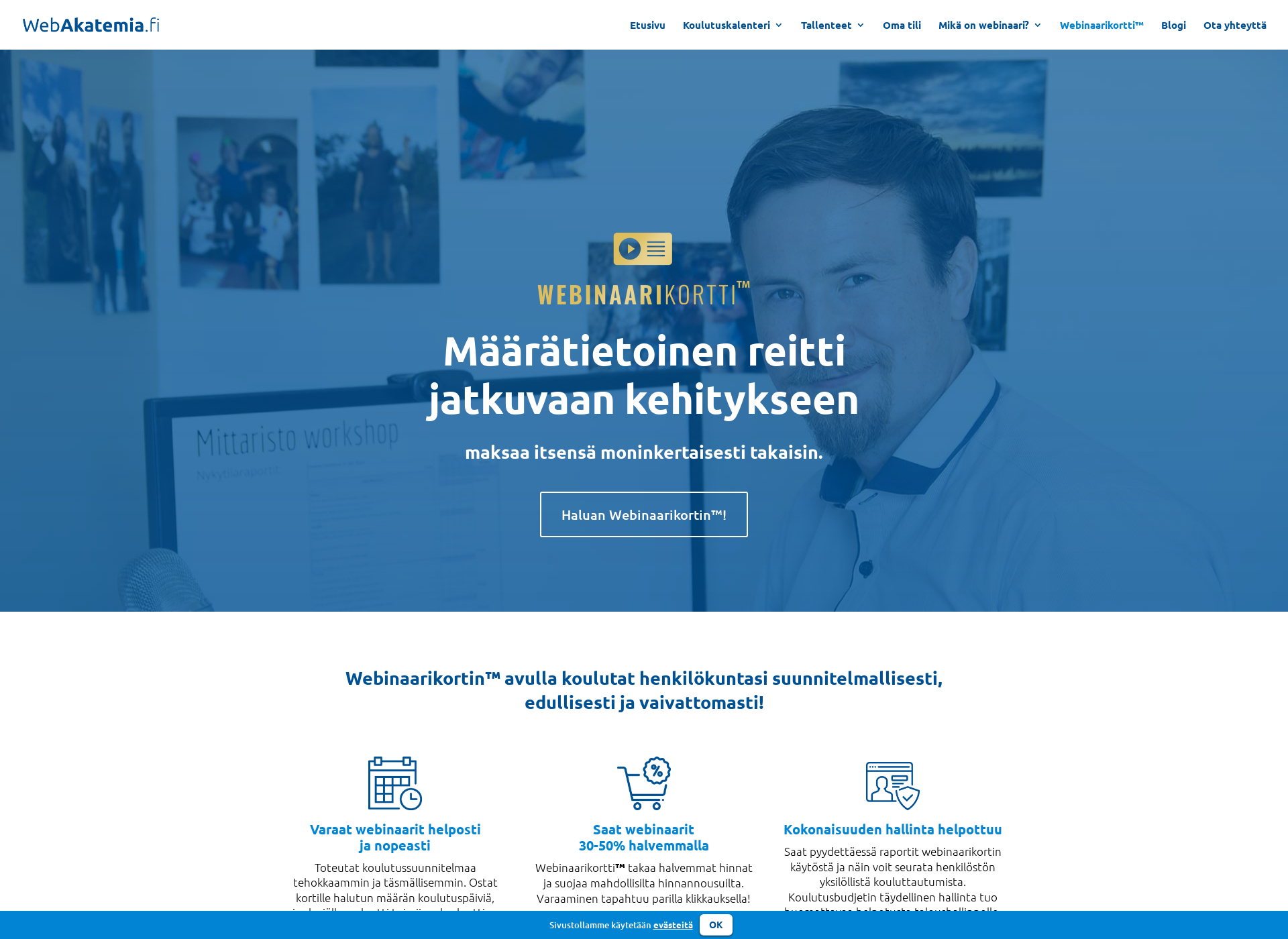 Screenshot for webinaarikortti.fi