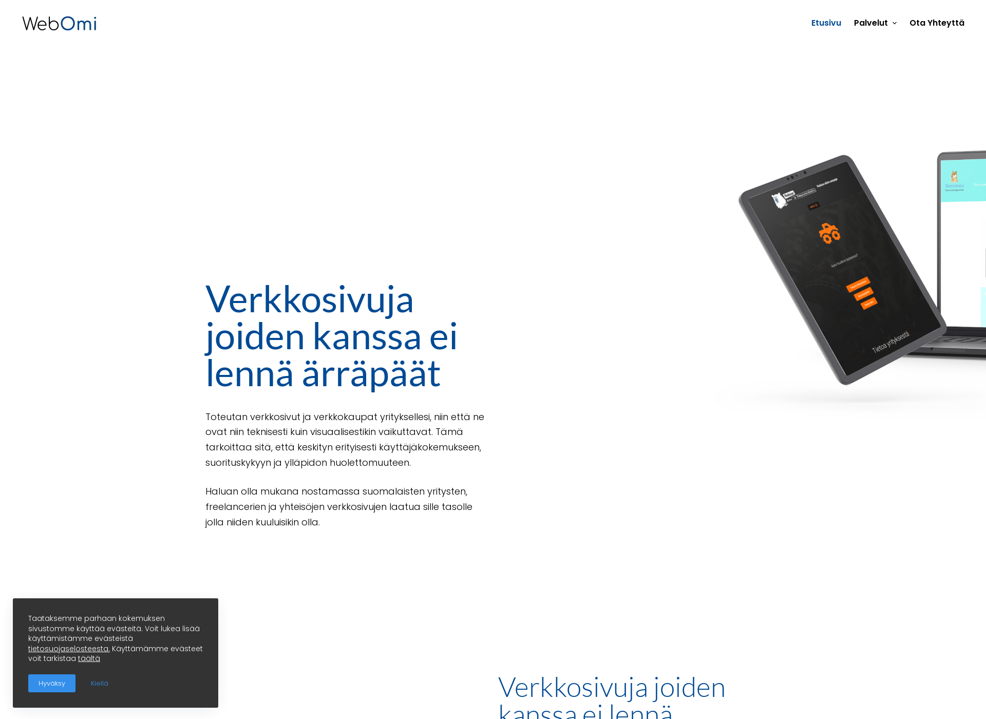 Skärmdump för webomi.fi