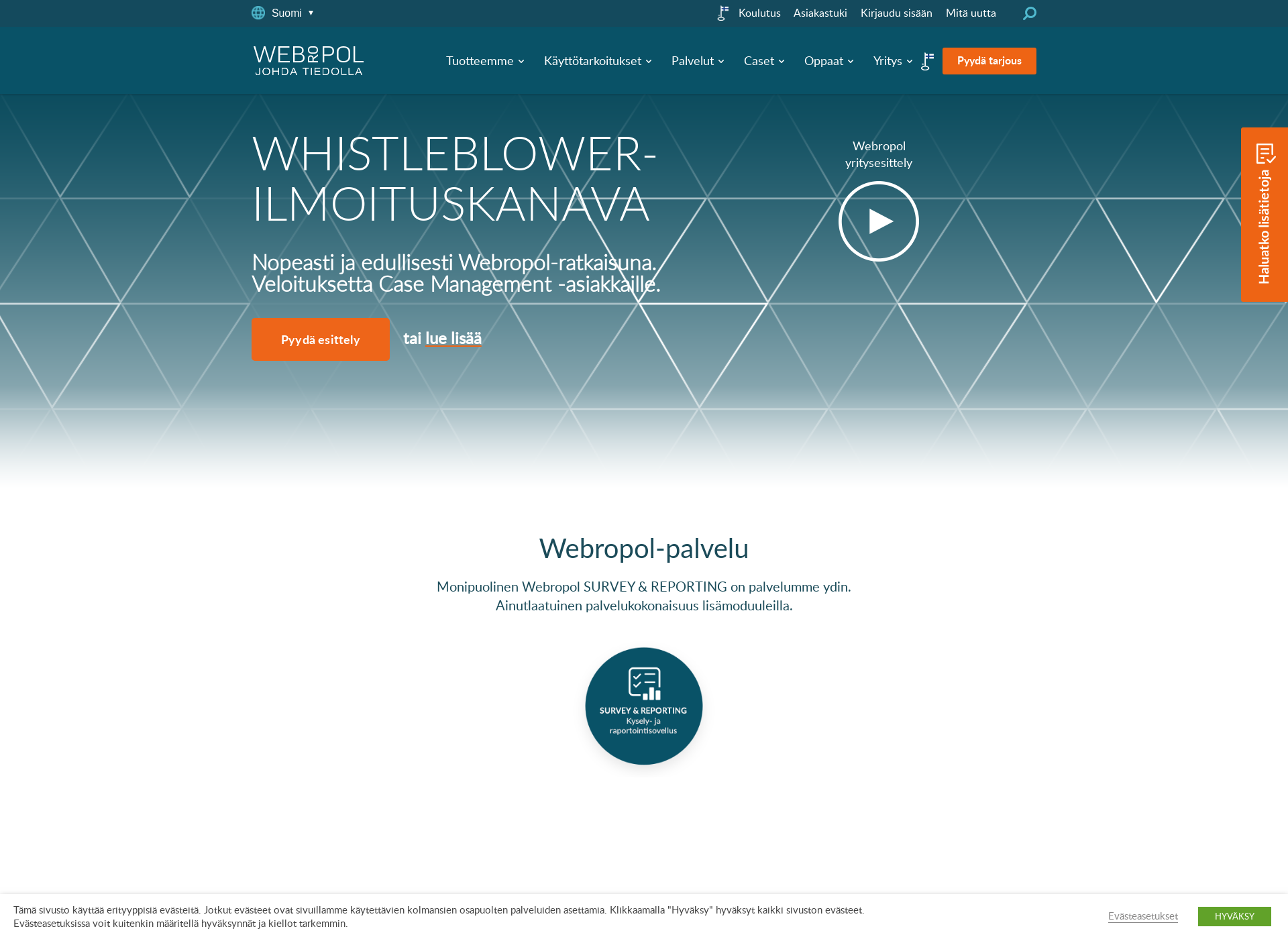 Screenshot for webropol.fi