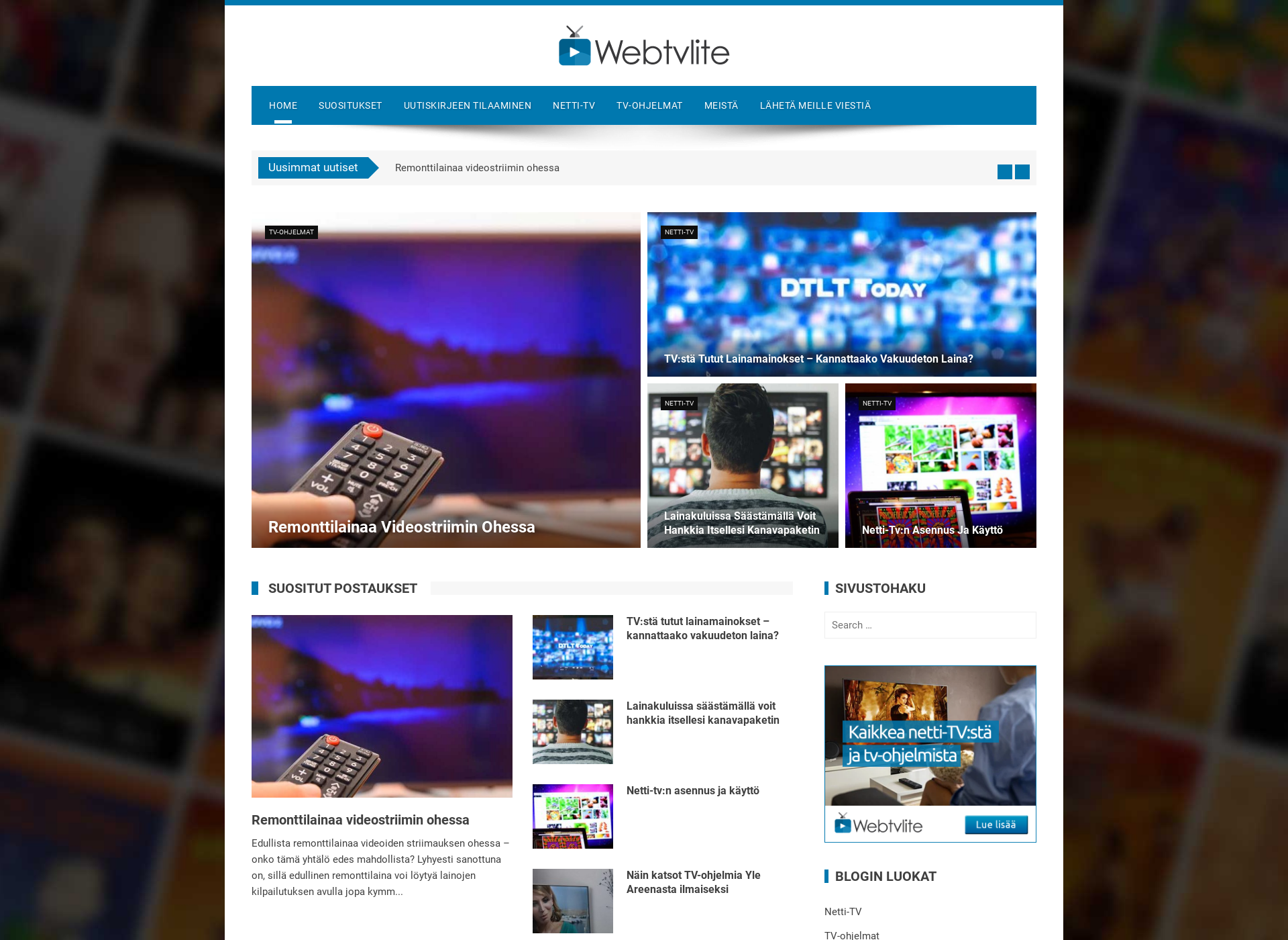 Skärmdump för webtvlite.fi