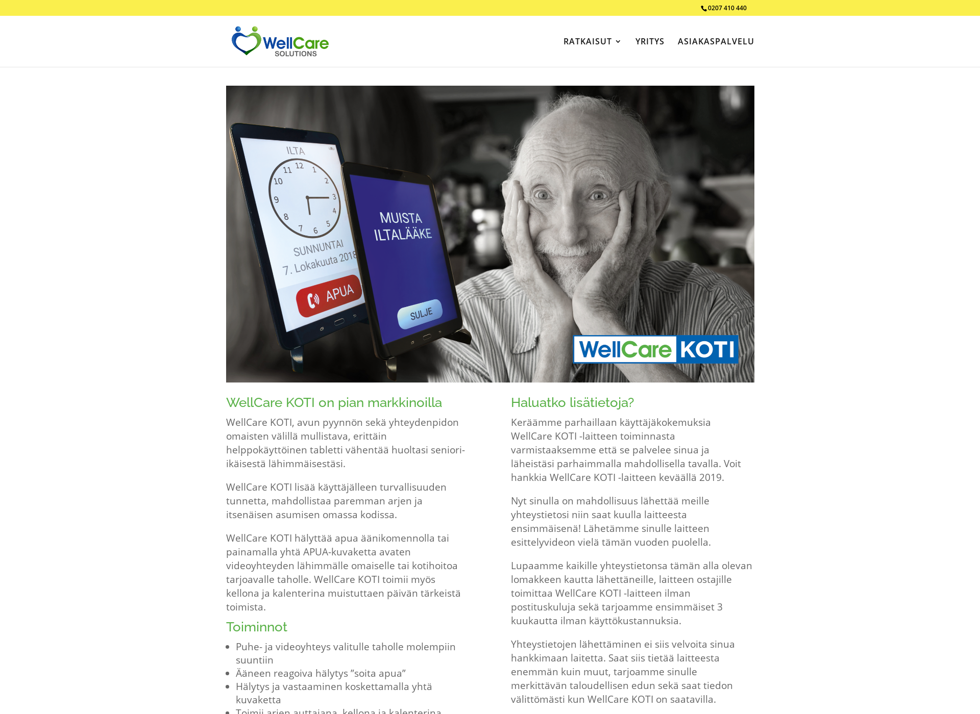 Screenshot for wellcarekoti.fi