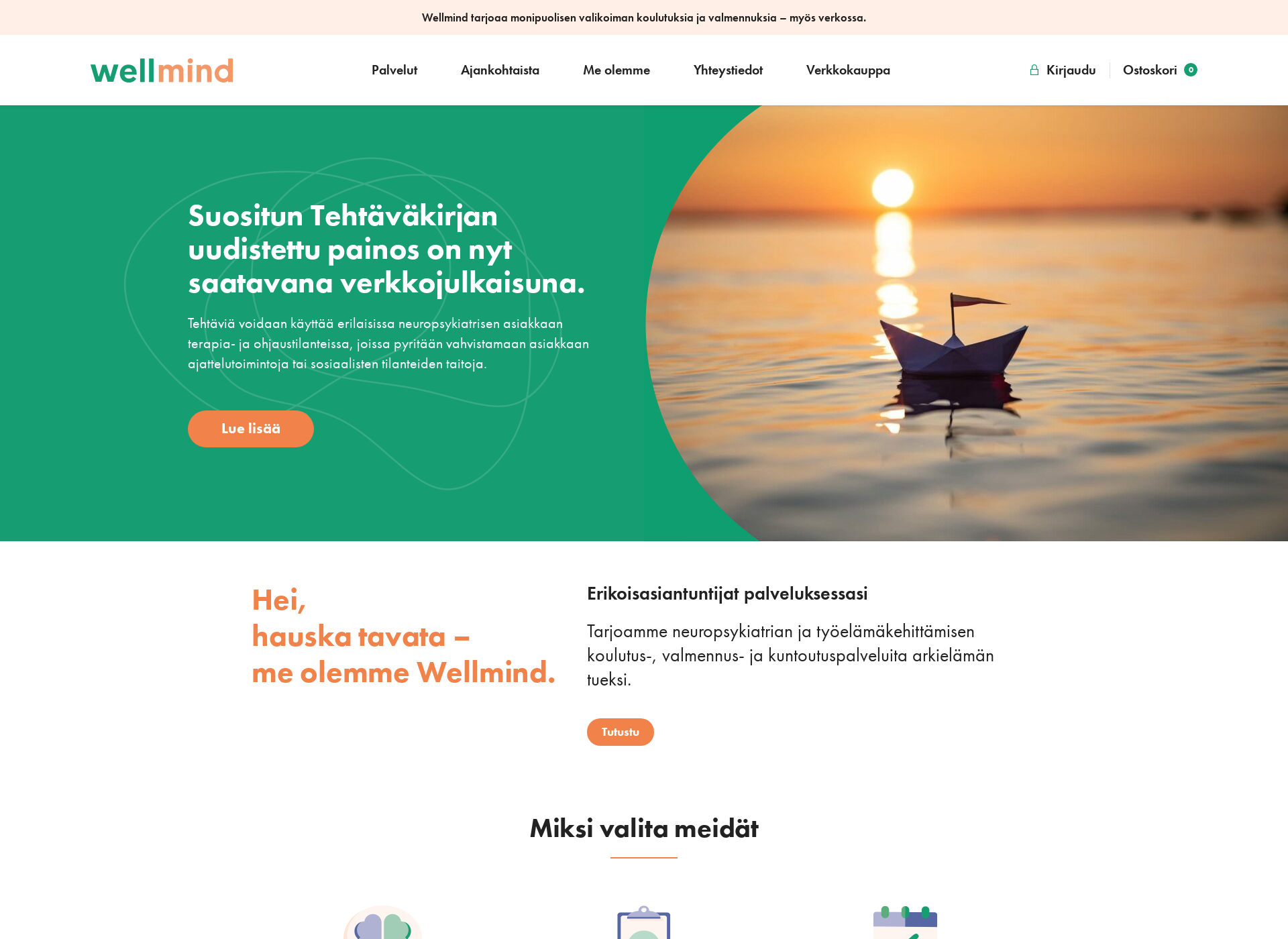 Skärmdump för wellmind.fi