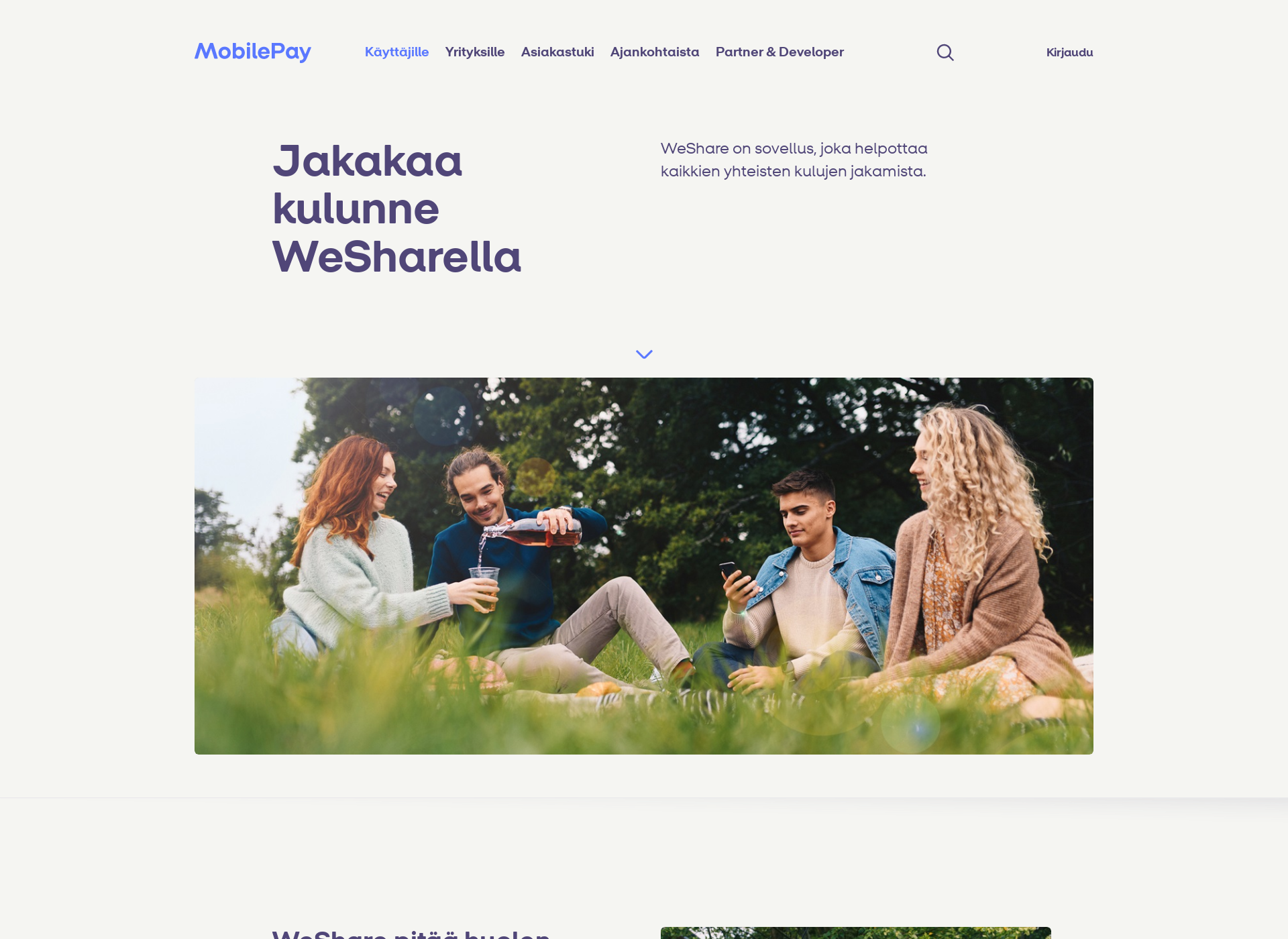Näyttökuva wesharebymobilepay.fi