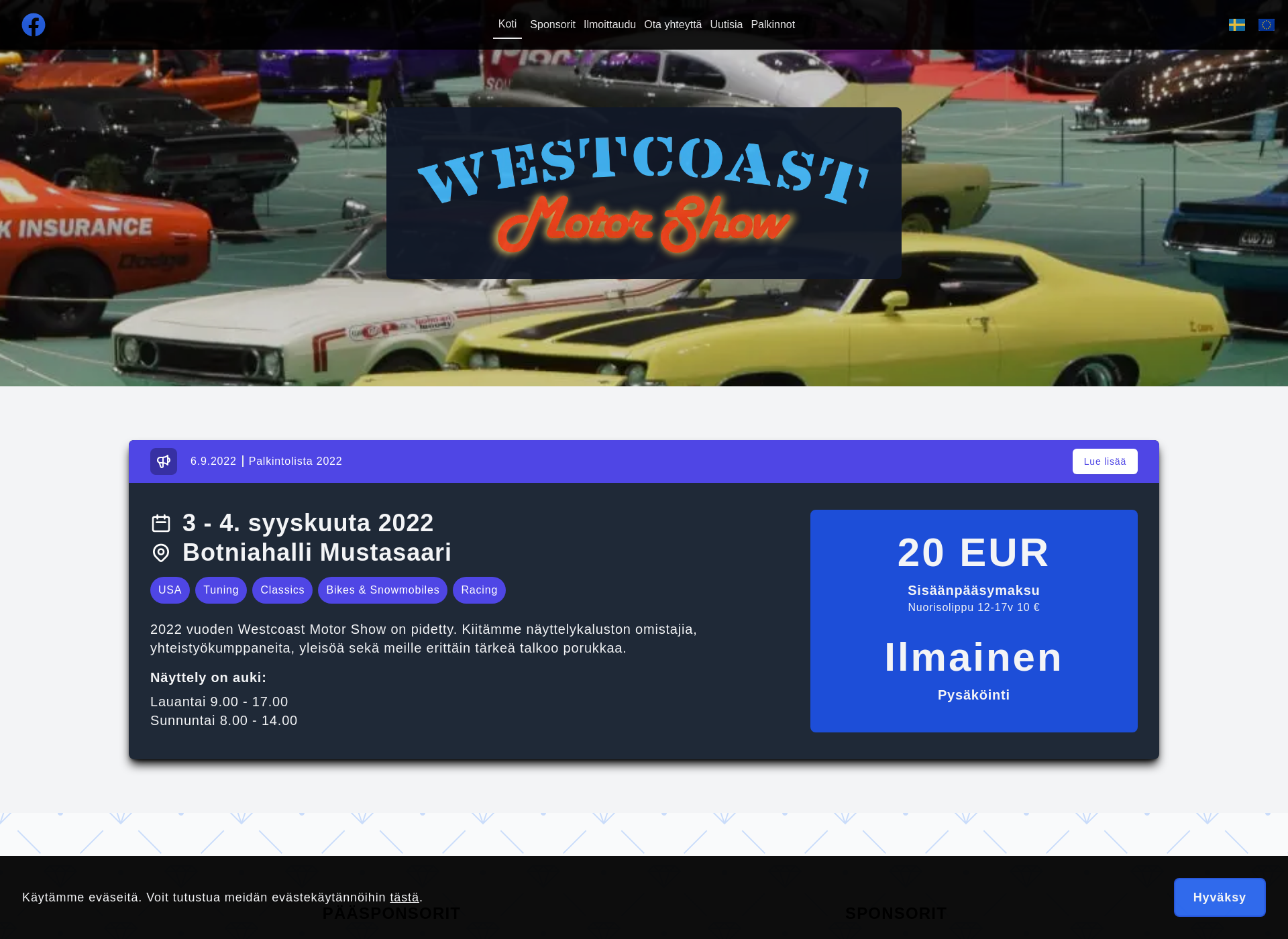 Screenshot for westcoastmotorshow.fi