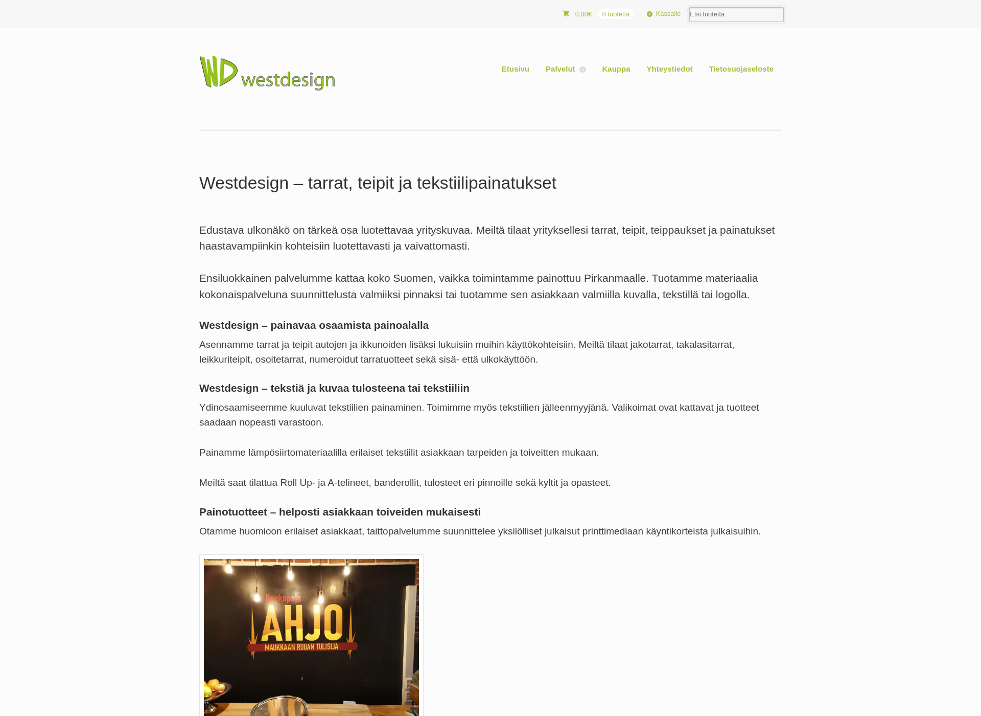 Screenshot for westdesign.fi