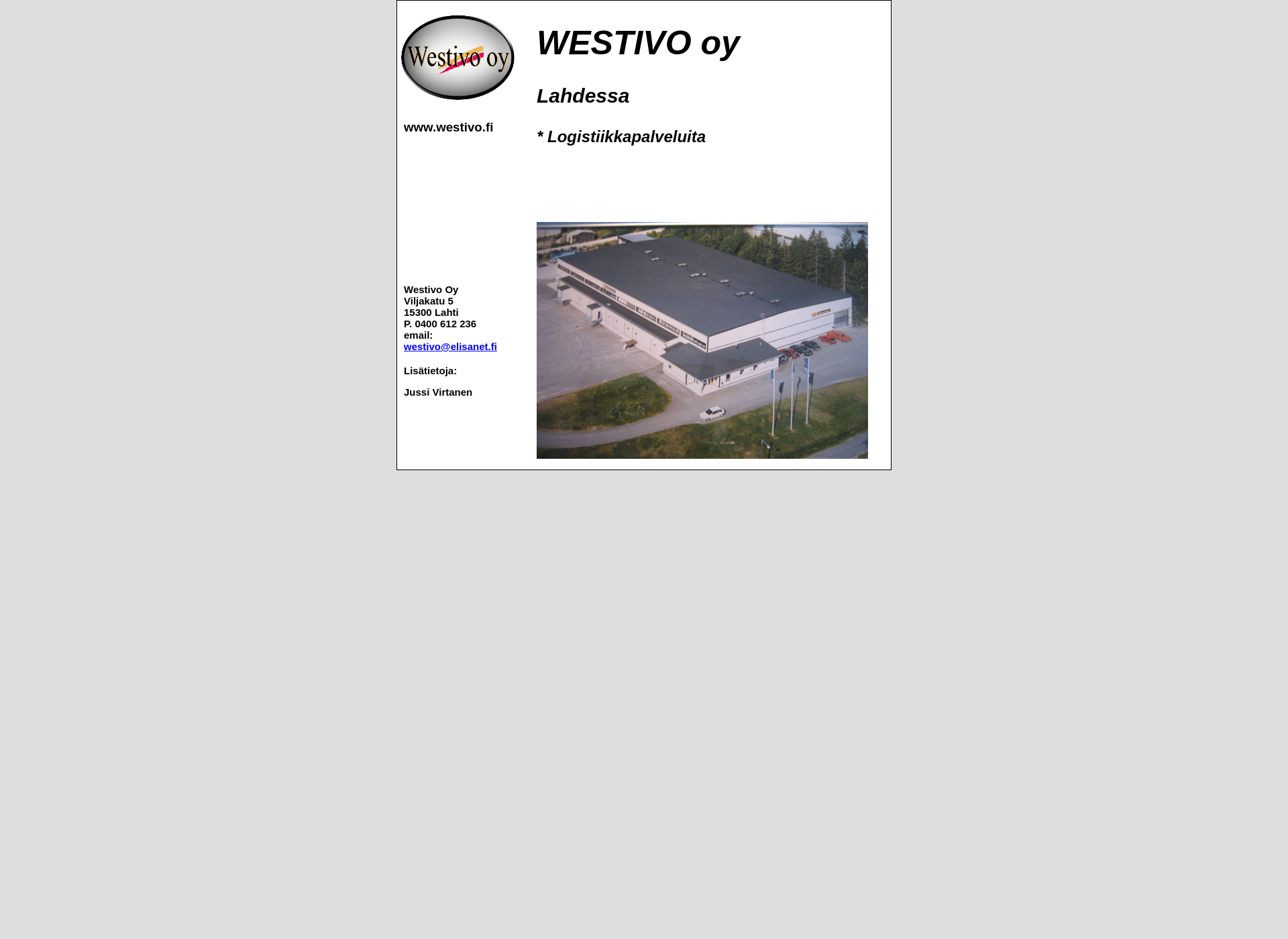 Skärmdump för westivo.fi