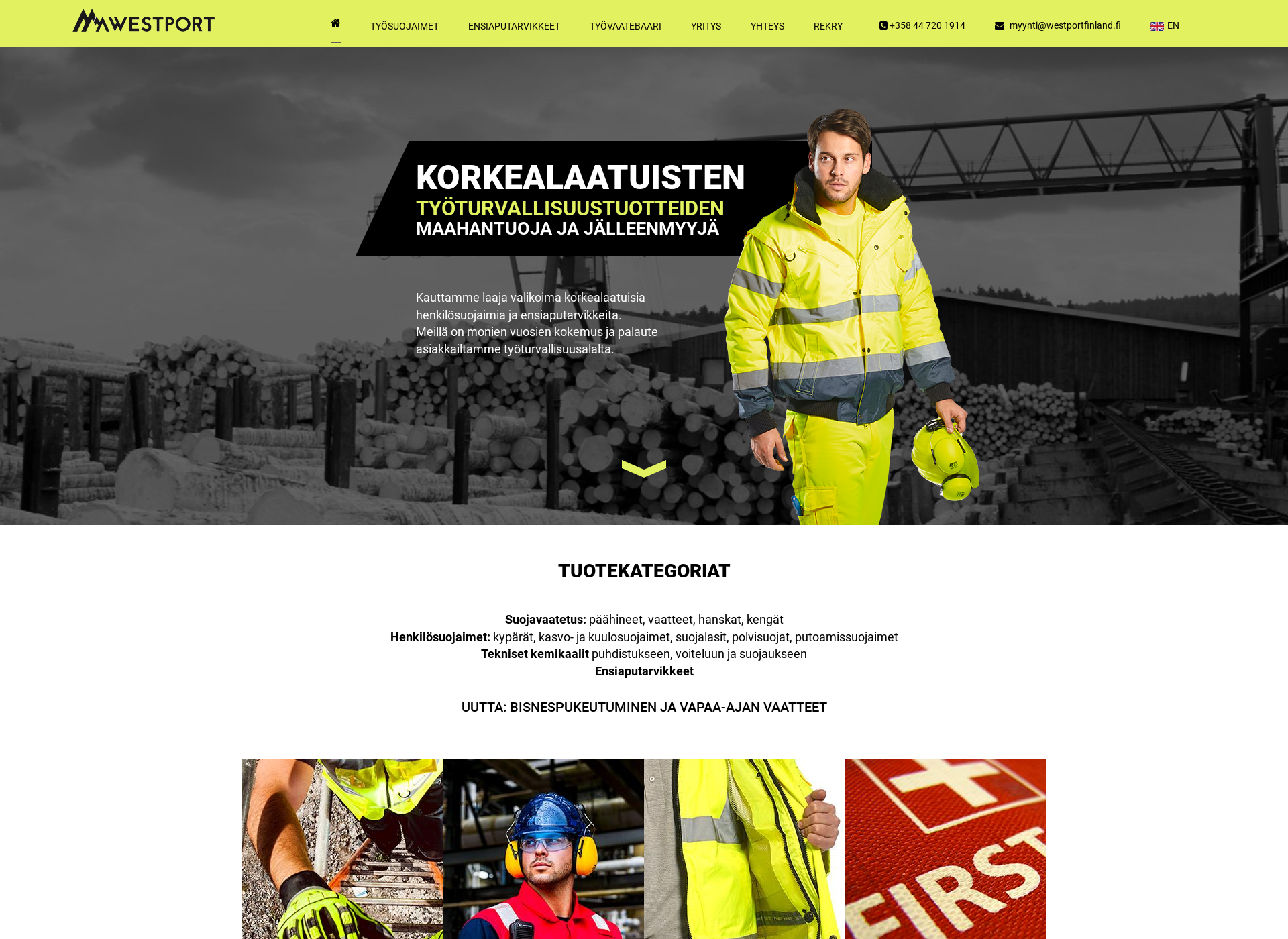 Skärmdump för westportfinland.fi