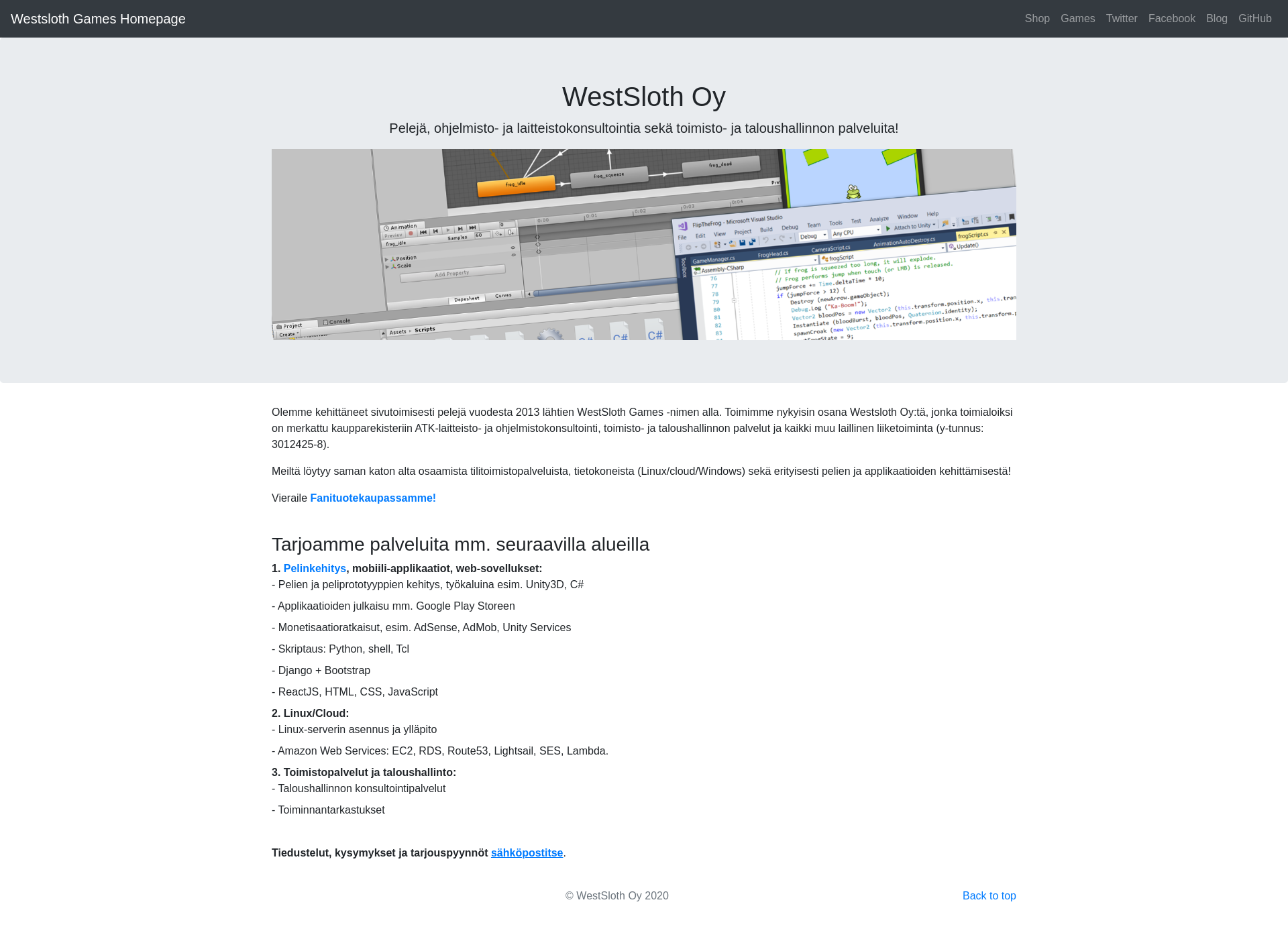 Screenshot for westsloth.fi