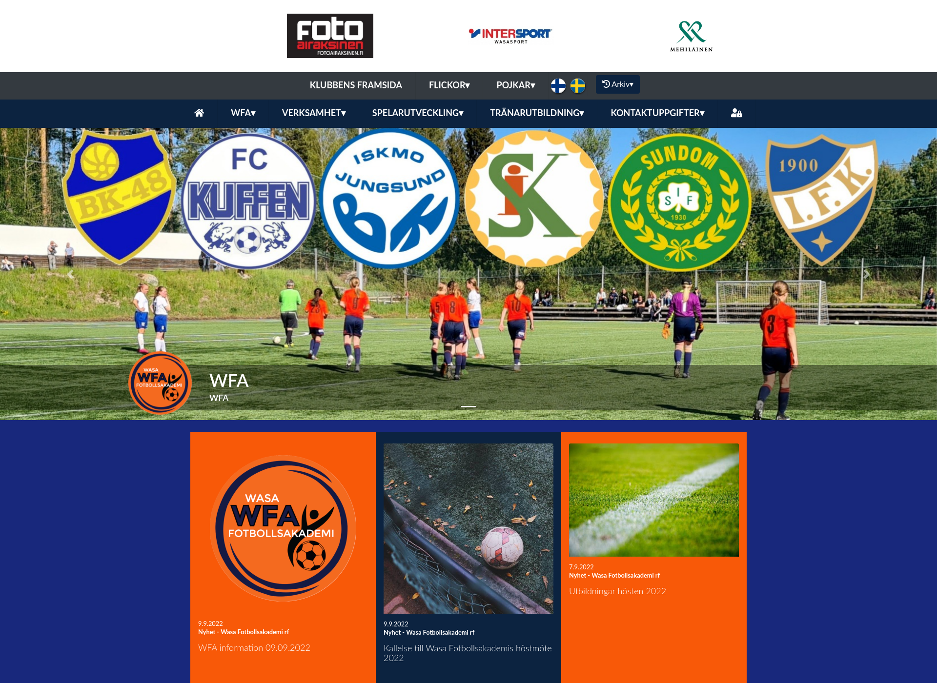 Screenshot for wfa.fi