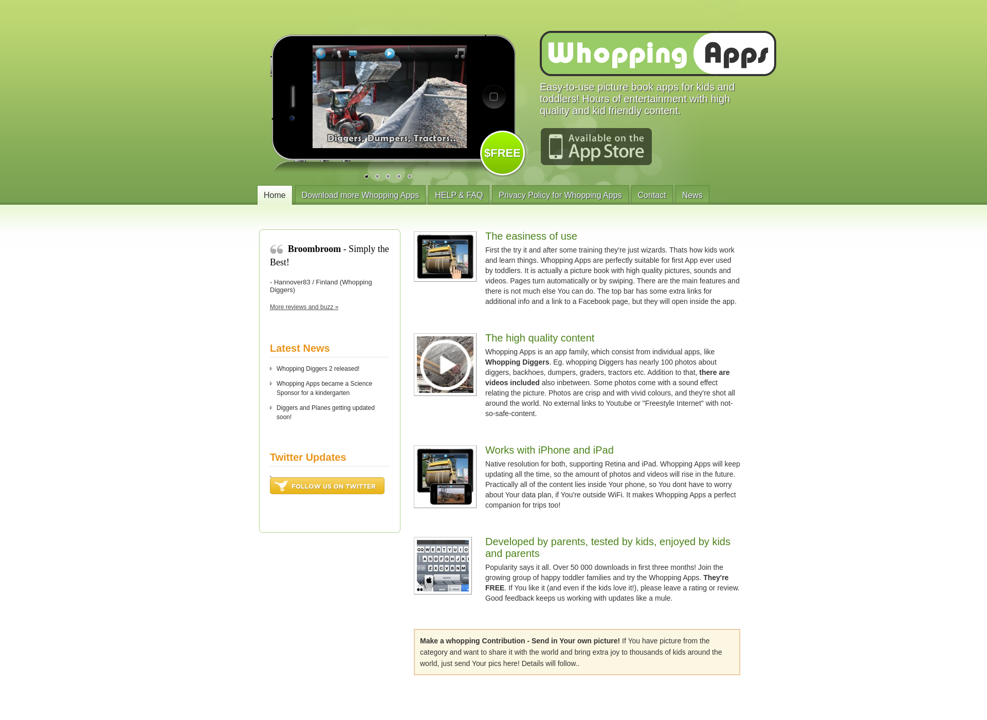Screenshot for whoppingapps.com