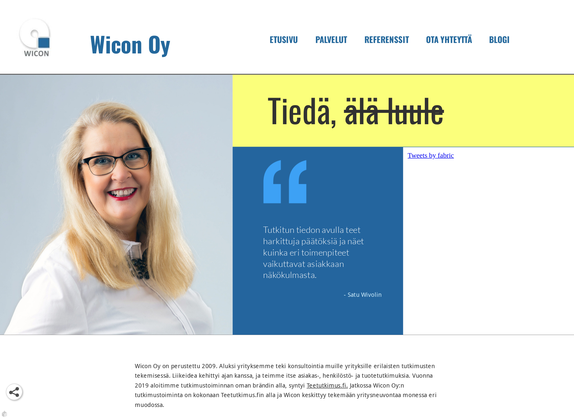 Skärmdump för wicon.fi