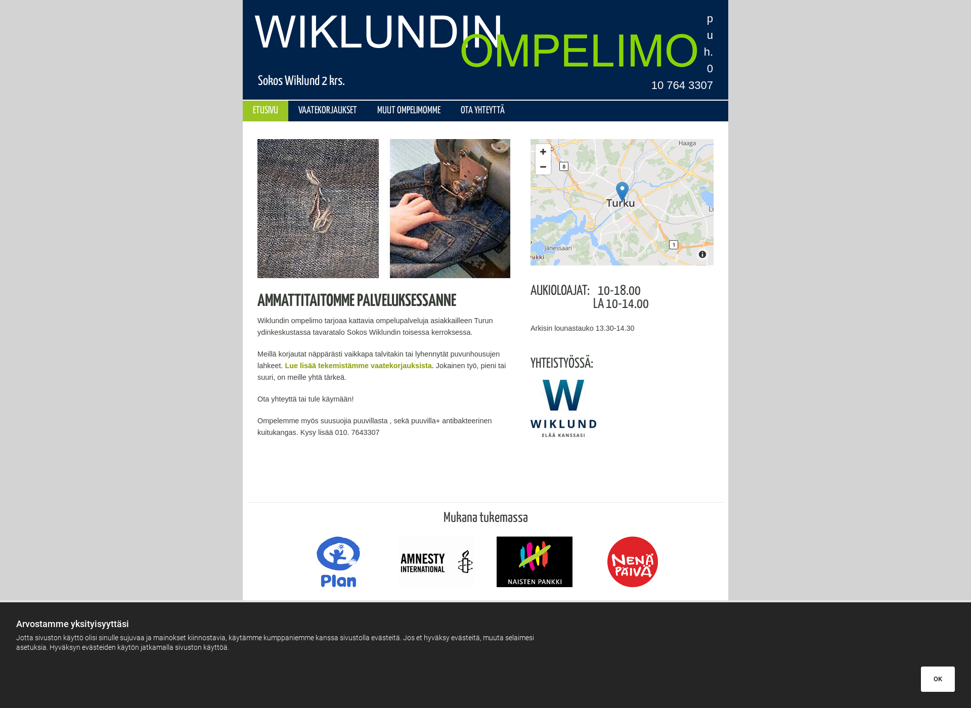 Screenshot for wiklundinompelimo.fi