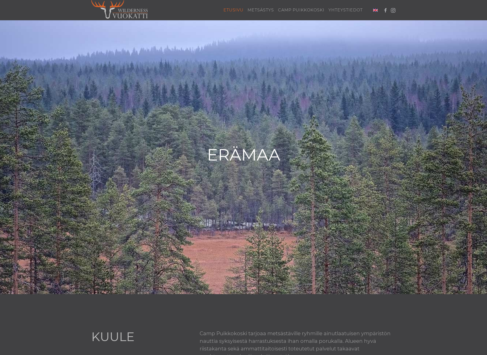 Screenshot for wildernessvuokatti.fi