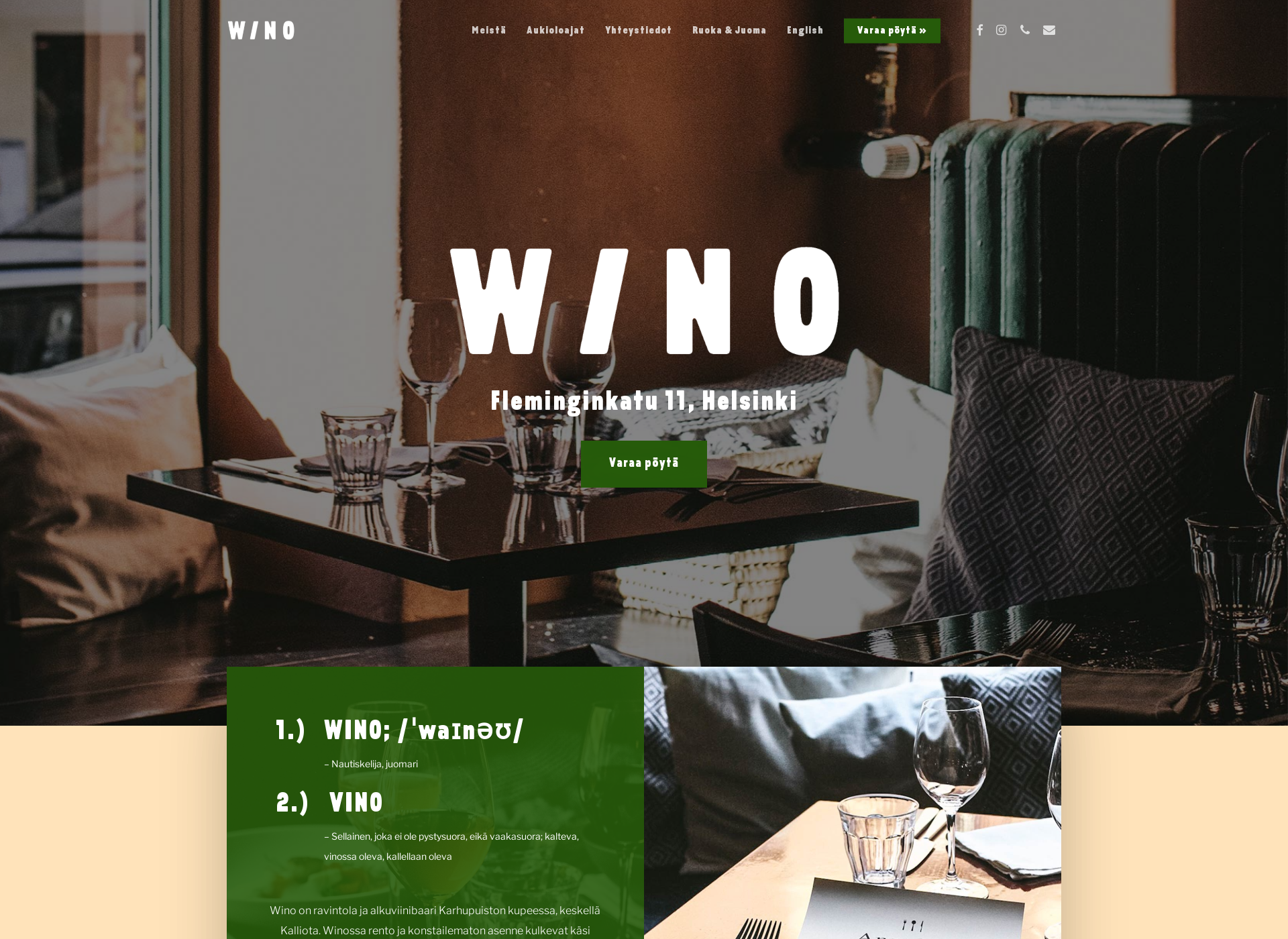Skärmdump för wino.fi