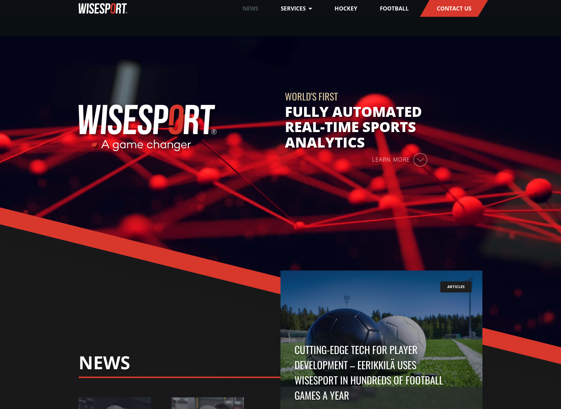 Skärmdump för wisesport.fi