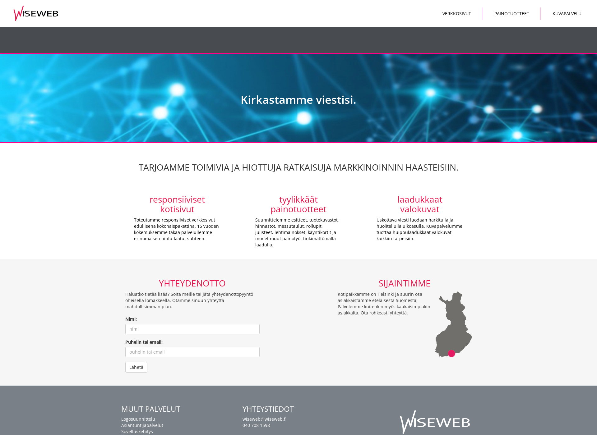 Screenshot for wiseweb.fi