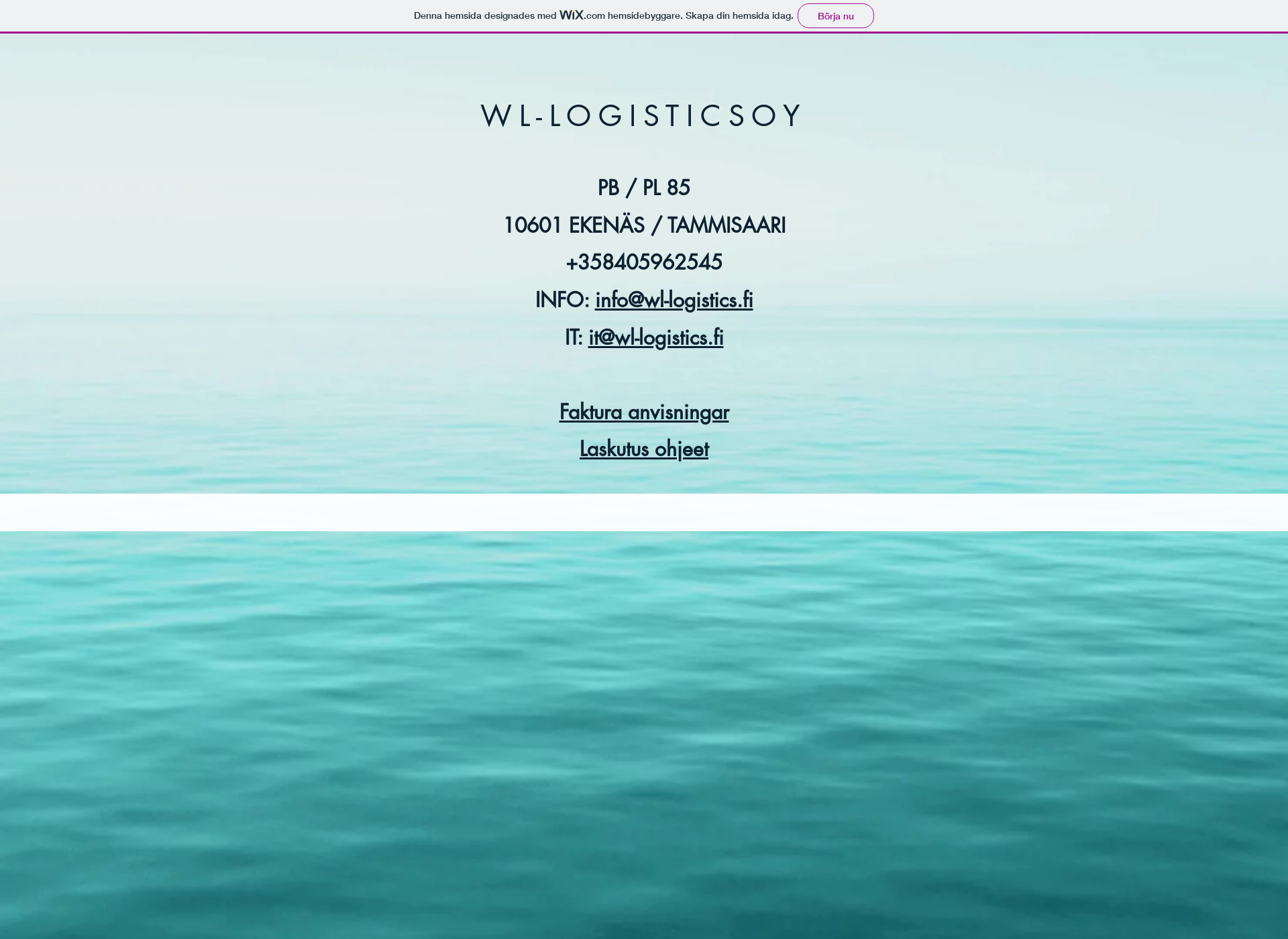 Skärmdump för wl-logistics.fi