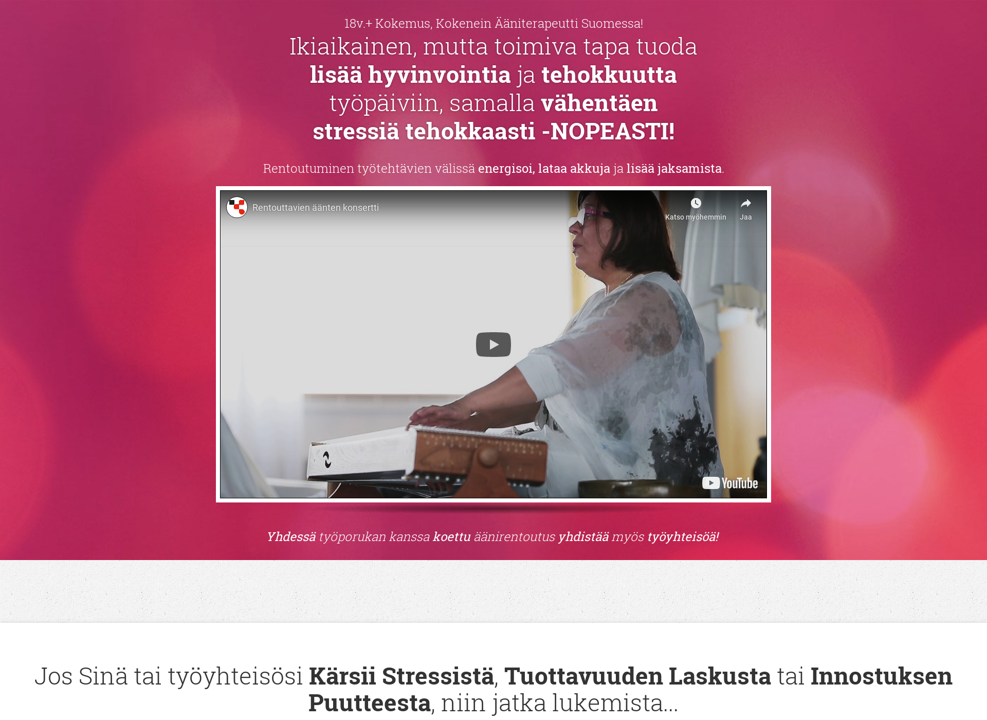 Skärmdump för woimasointu.fi