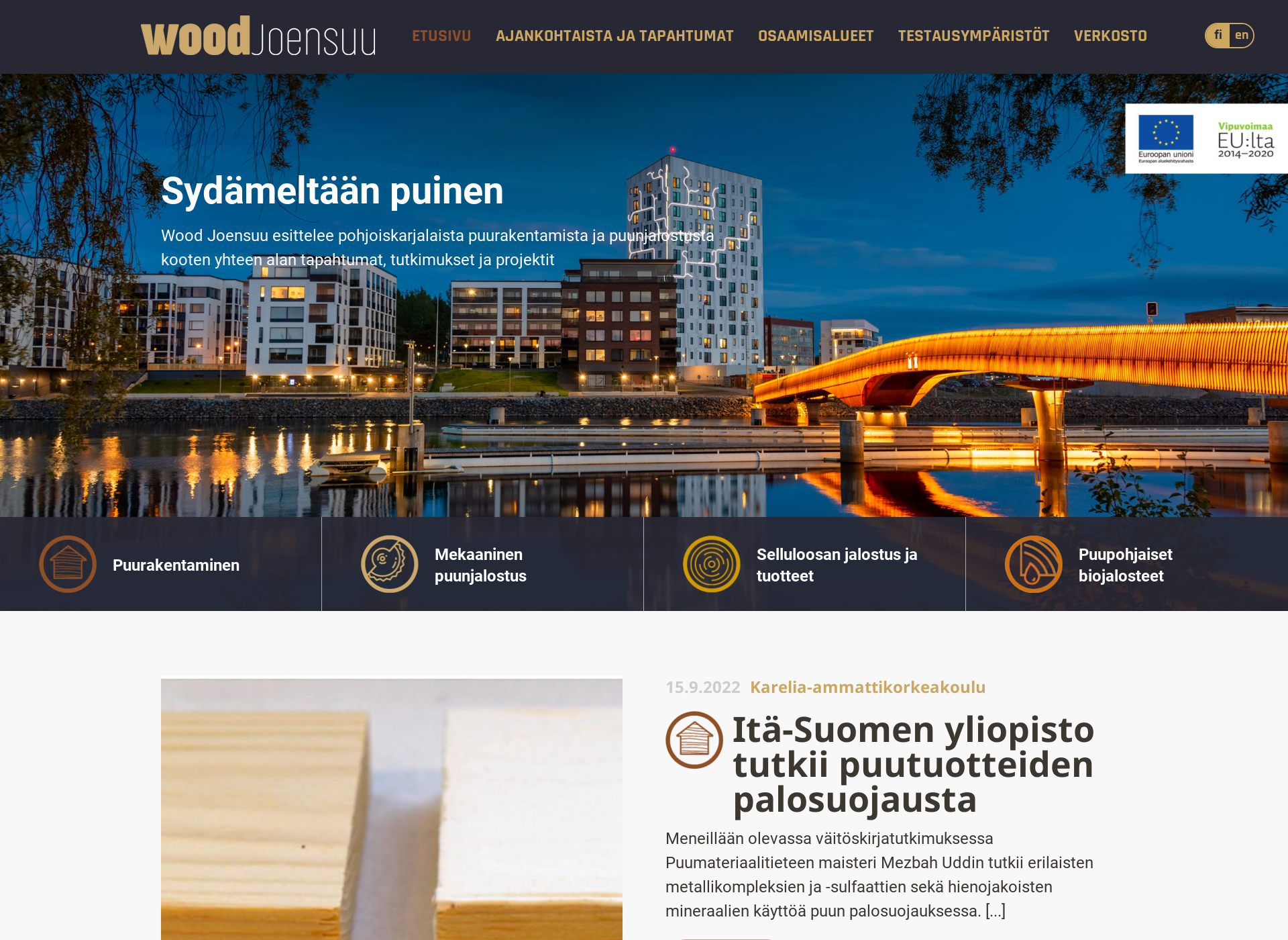 Skärmdump för woodjoensuu.fi