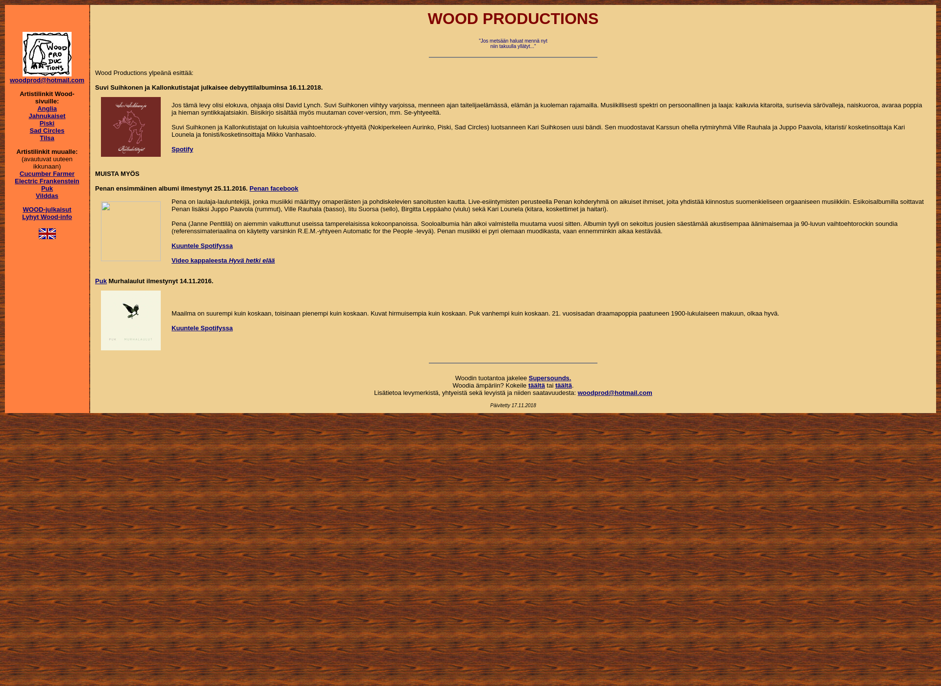 Screenshot for woodproductions.fi