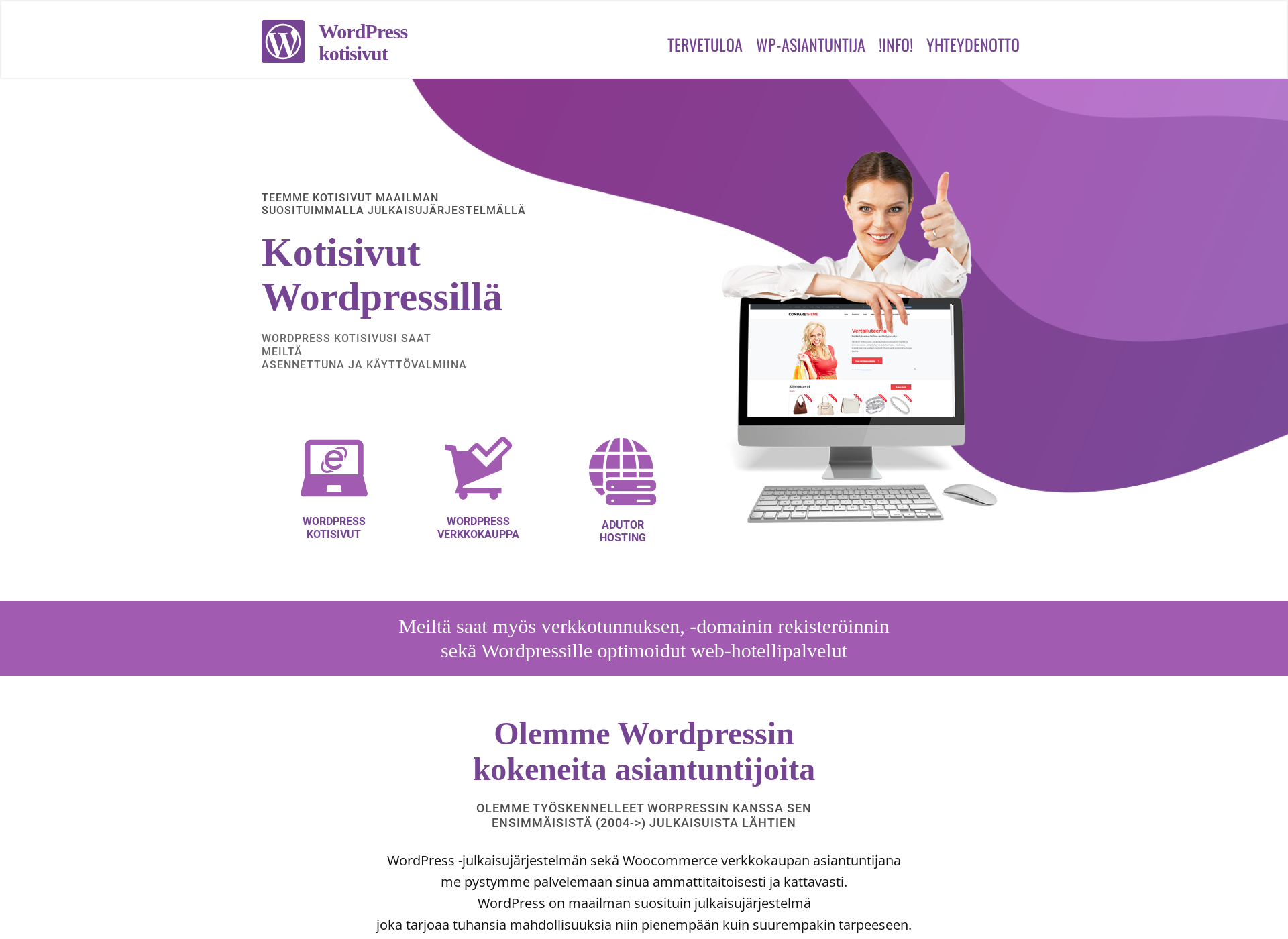 Skärmdump för wordpress-kotisivut.fi