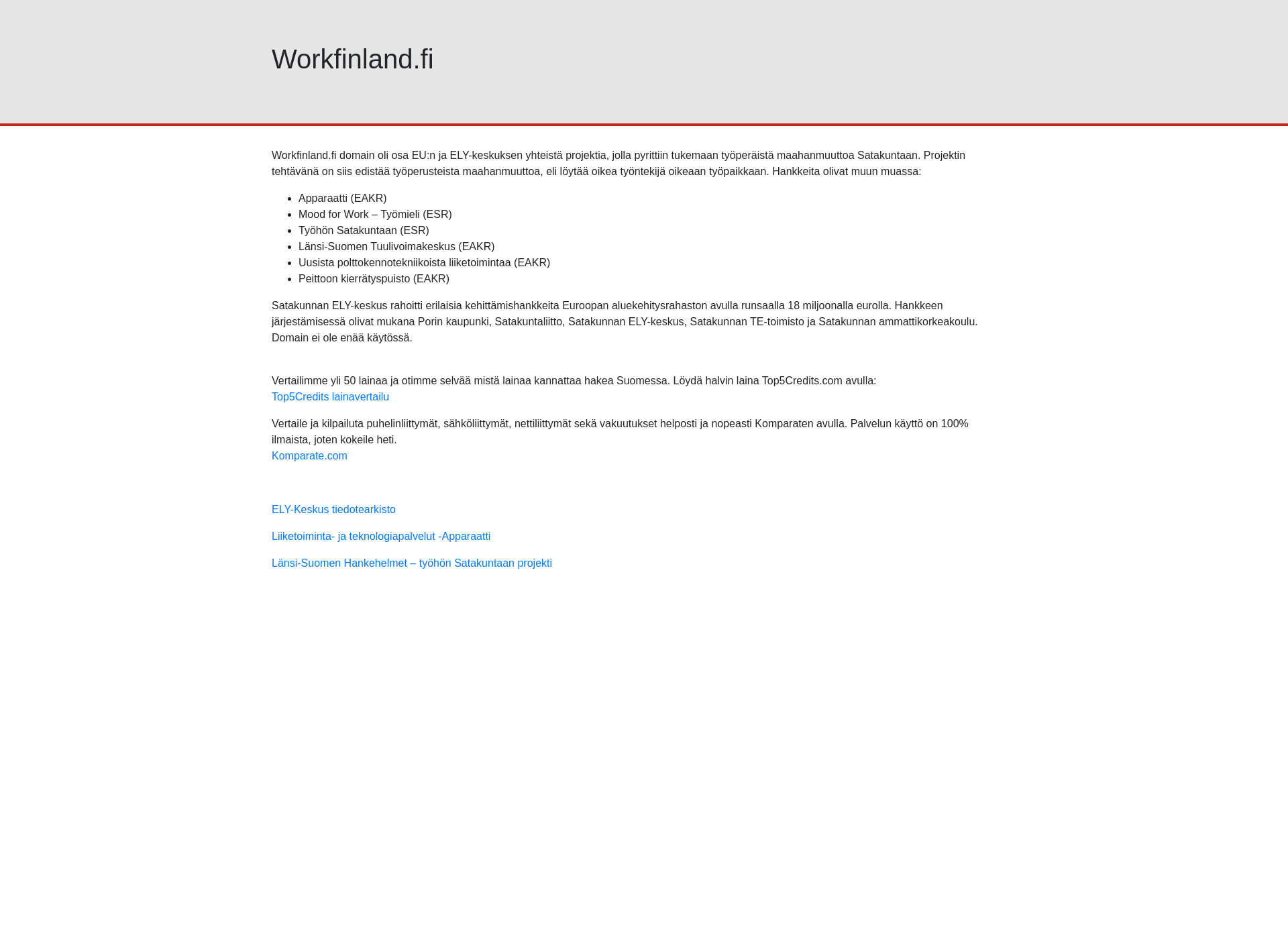 Screenshot for workfinland.fi