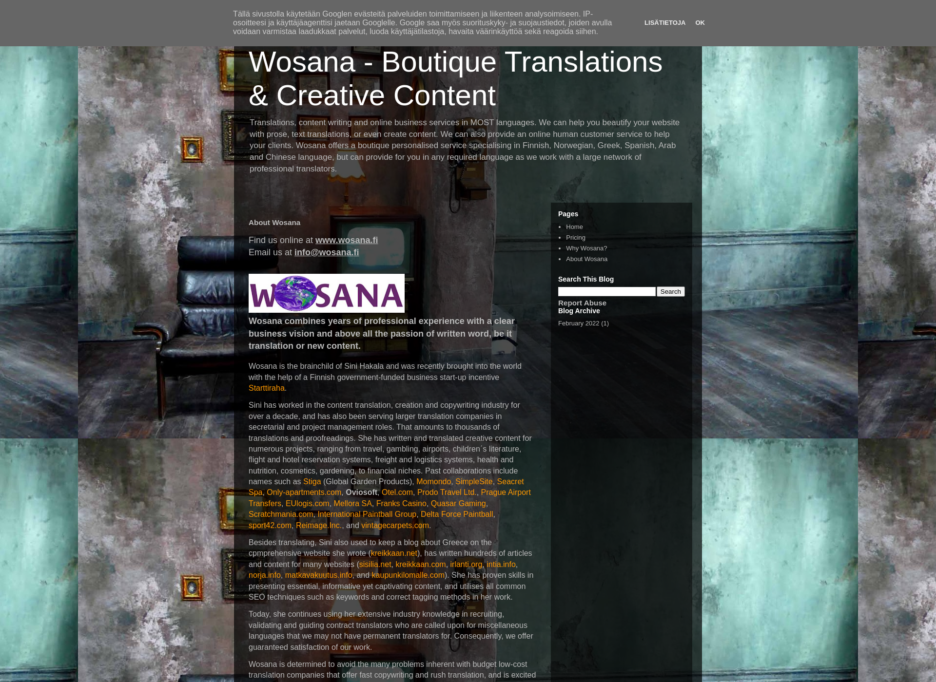 Screenshot for wosana.fi