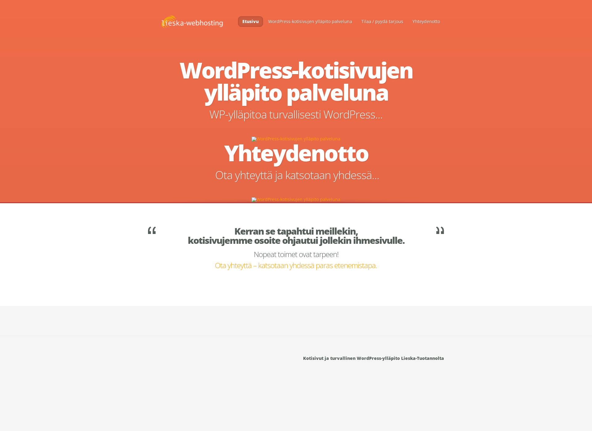Skärmdump för wp-yllapitopalveluna.fi