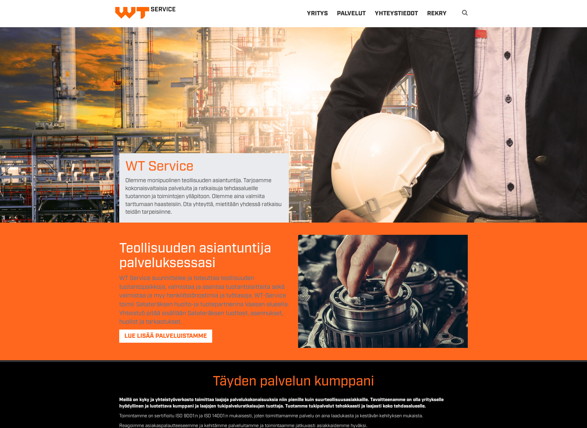 Skärmdump för wt-service.fi