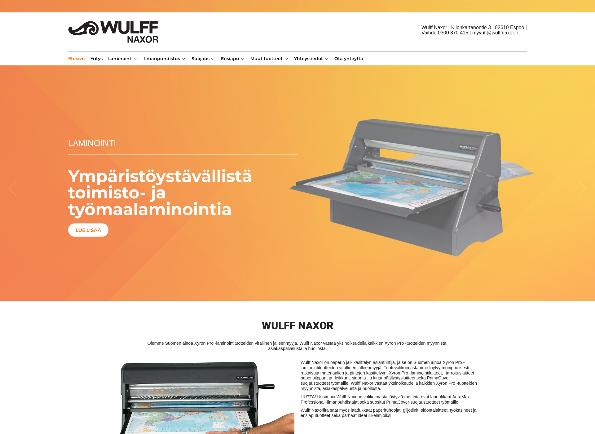 Skärmdump för wulffnaxor.fi