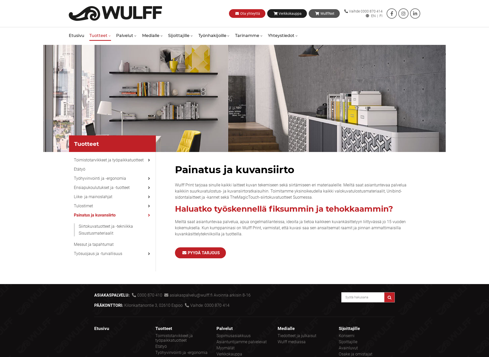 Screenshot for wulffprint.fi