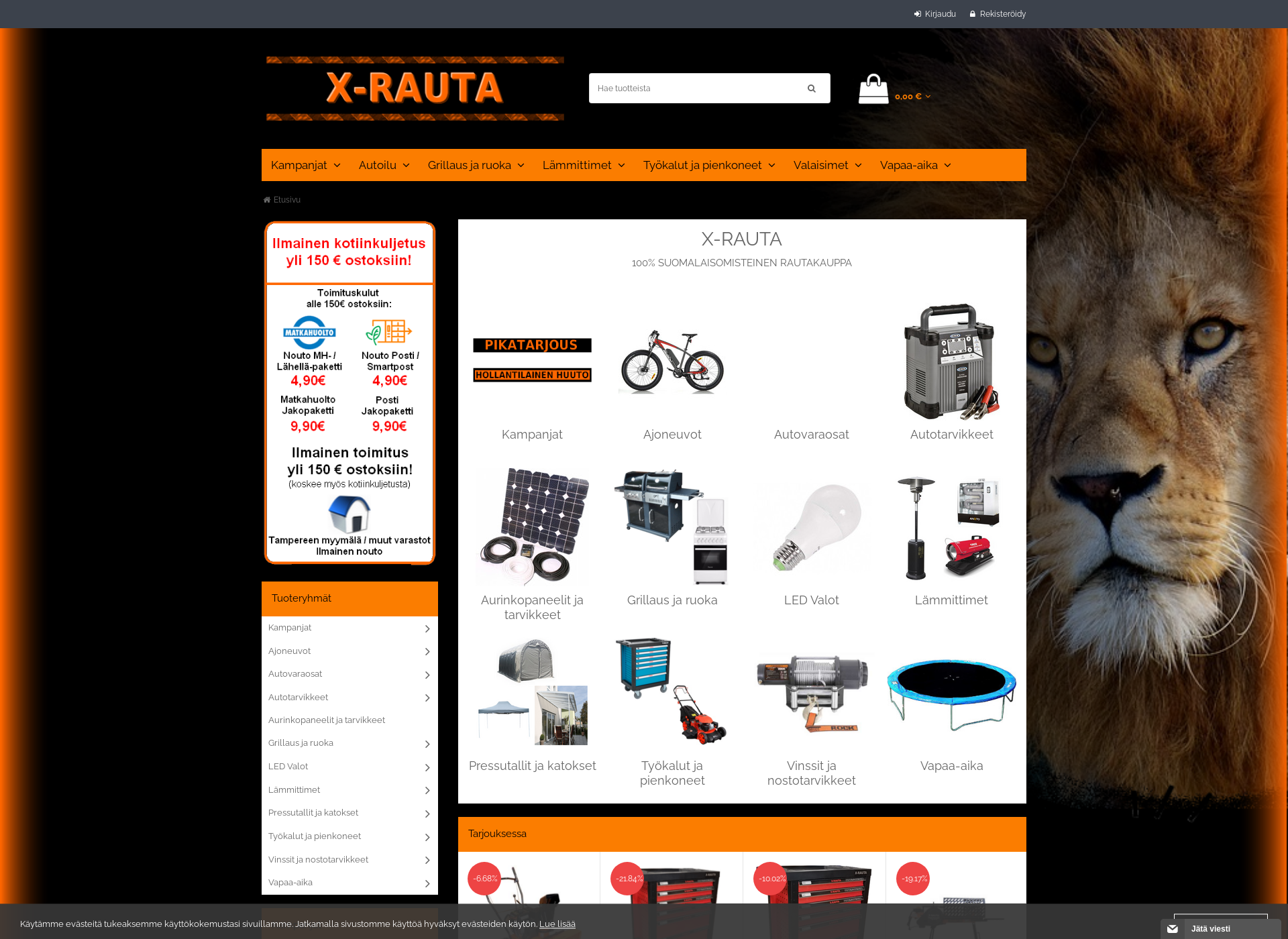 Skärmdump för x-rauta.fi