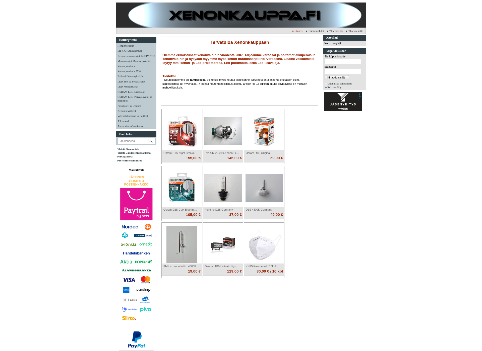 Screenshot for xenonkauppa.fi