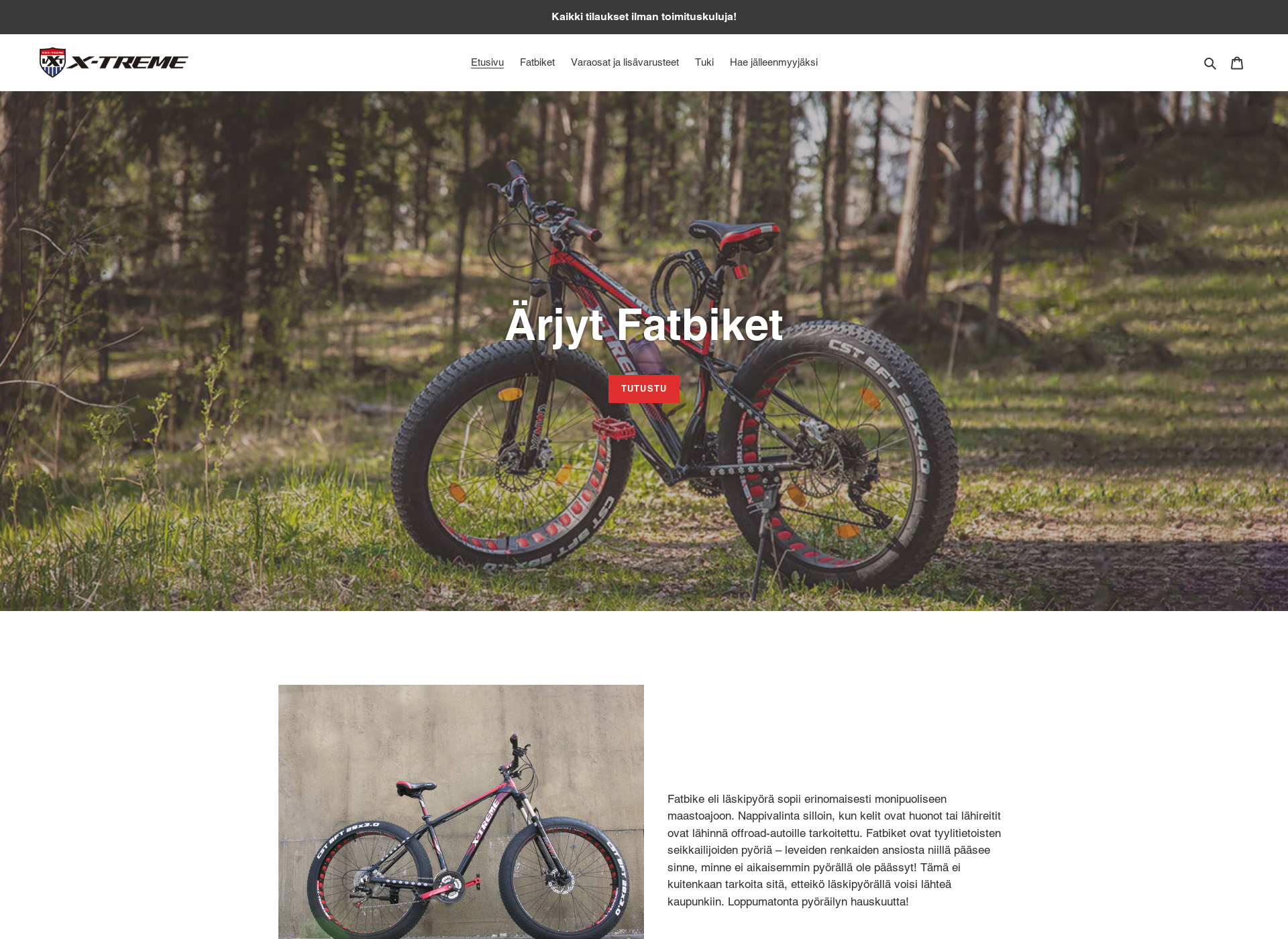 Skärmdump för xtreme-fatbike.fi