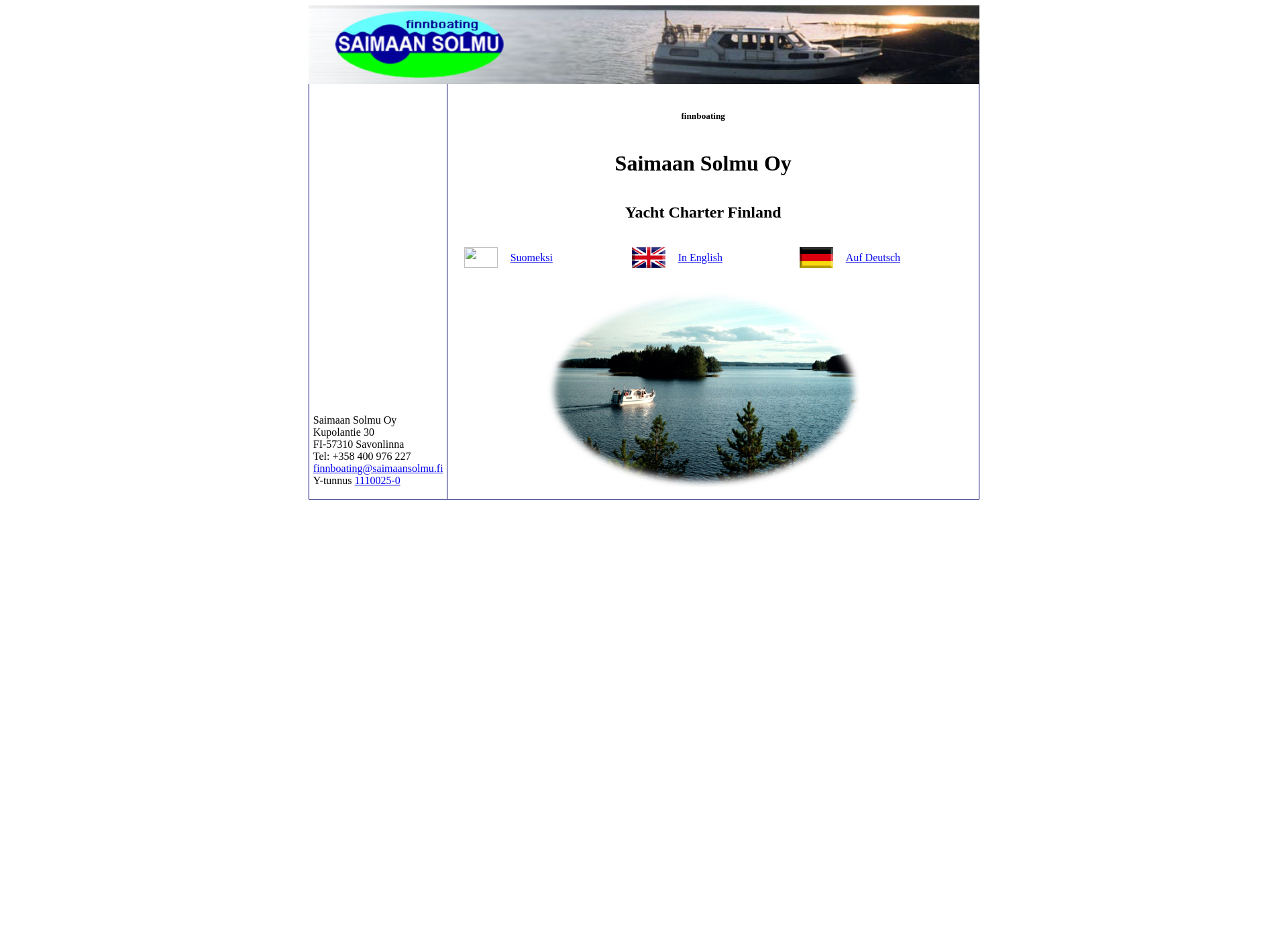 Skärmdump för yachtcharter.fi