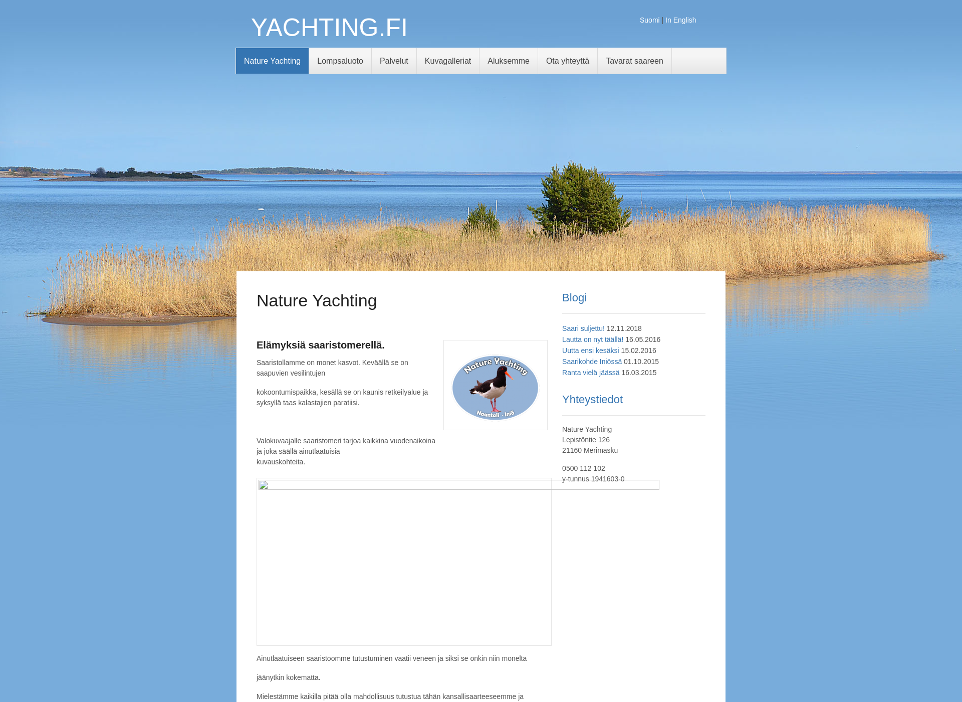 Screenshot for yachting.fi