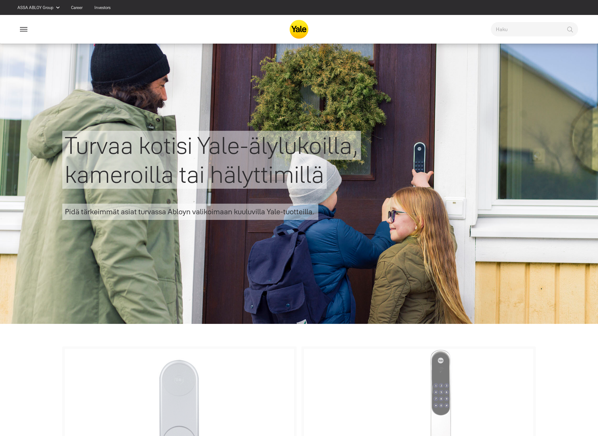 Skärmdump för yalesmartliving.fi
