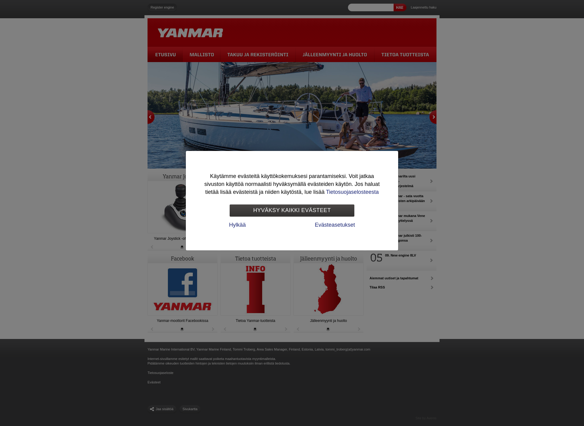 Screenshot for yanmar.fi