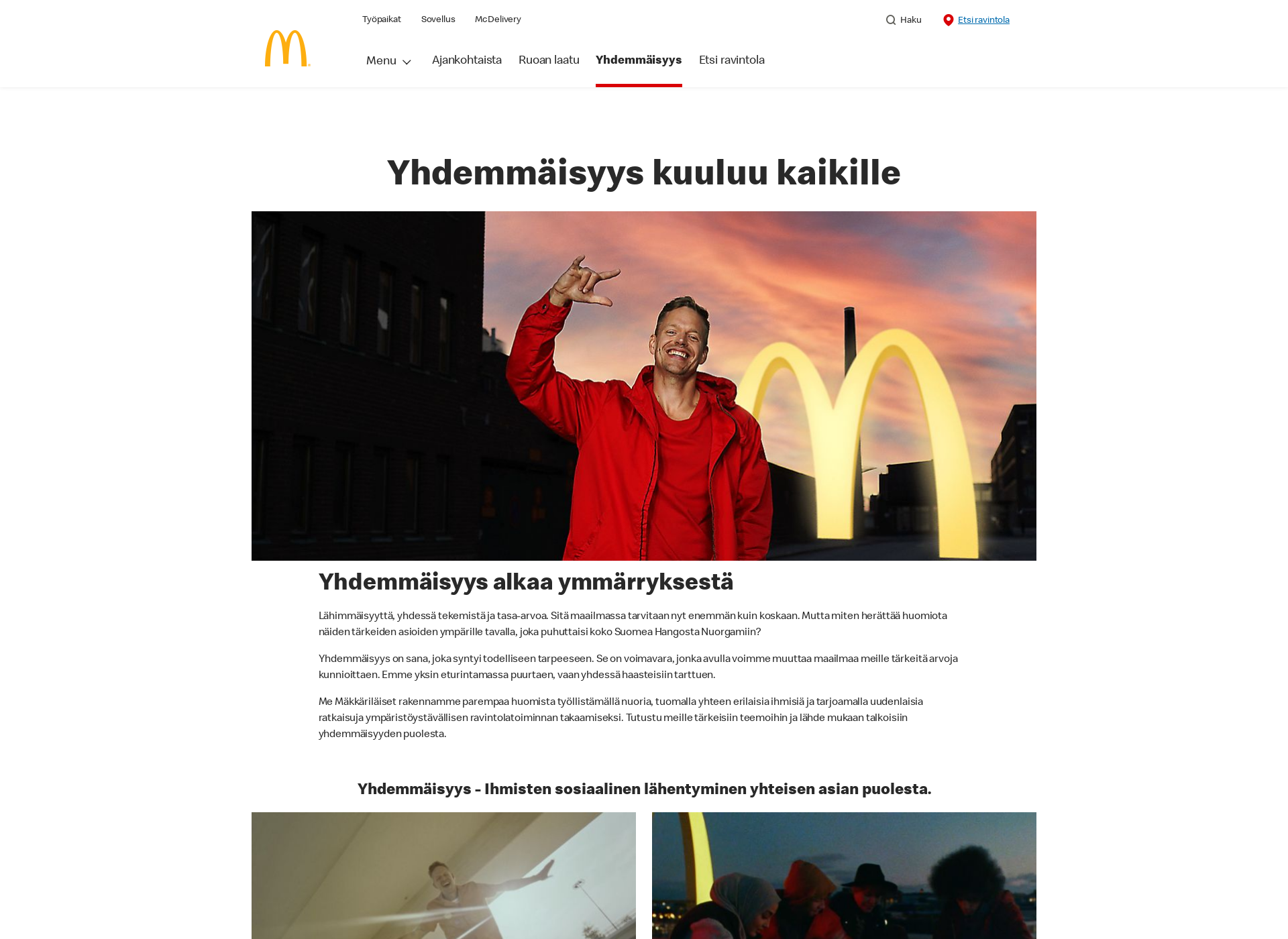Skärmdump för yhdemmäisyys.fi