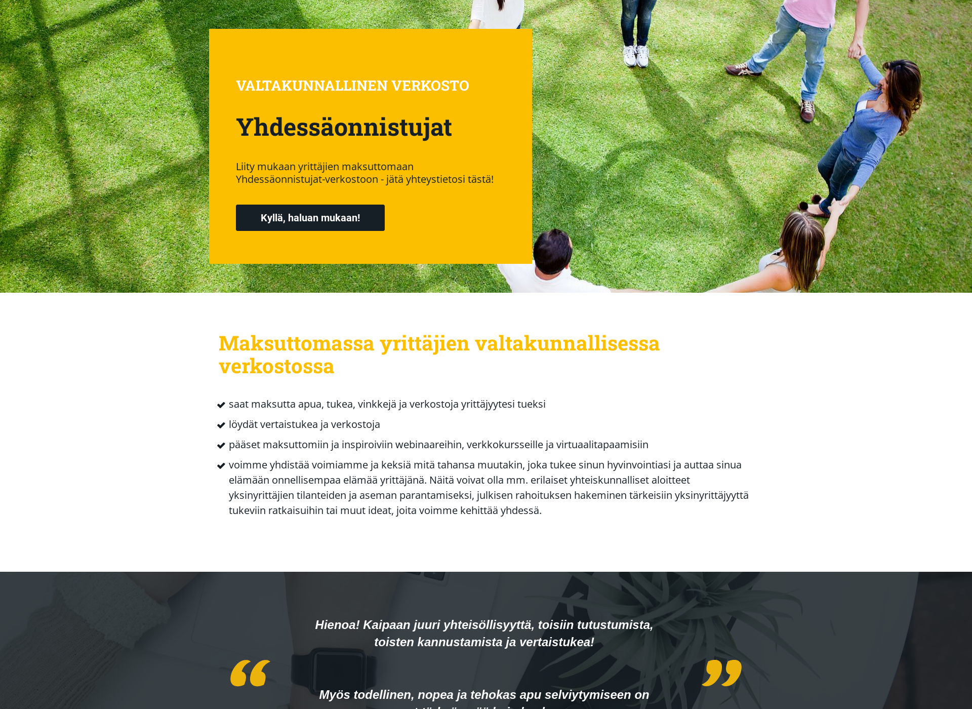 Skärmdump för yhdessaonnistujat.fi