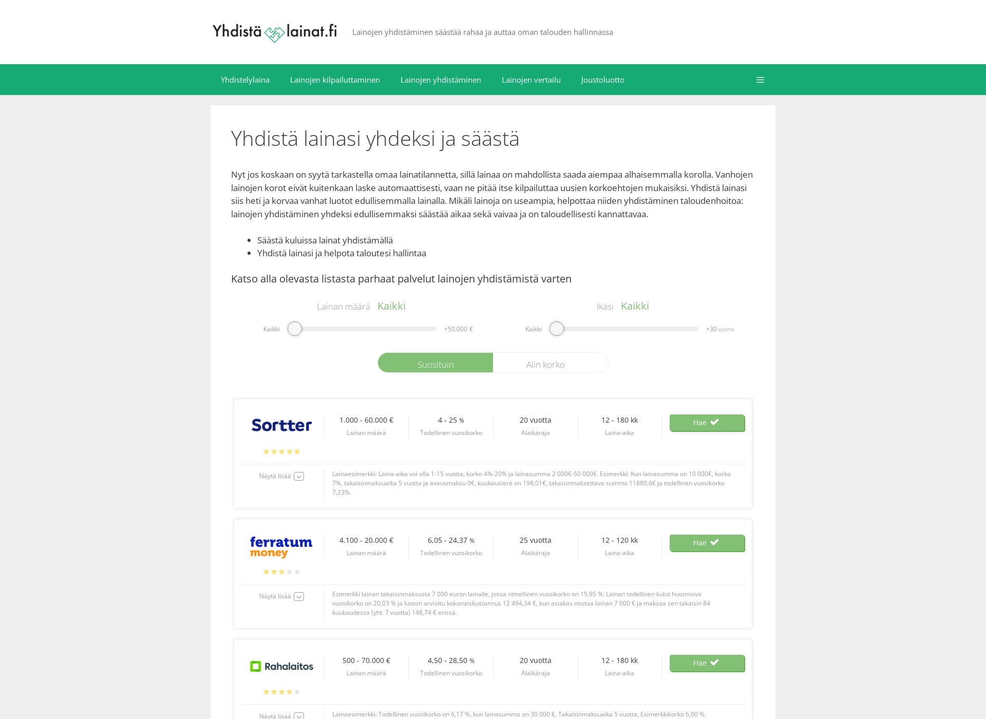 Screenshot for yhdista-lainat.fi